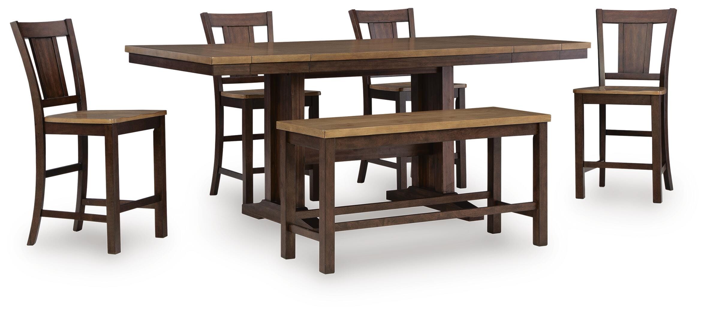 Rylandeen Counter Height Extension Dining Table 4 Barstools and Bench - image 2
