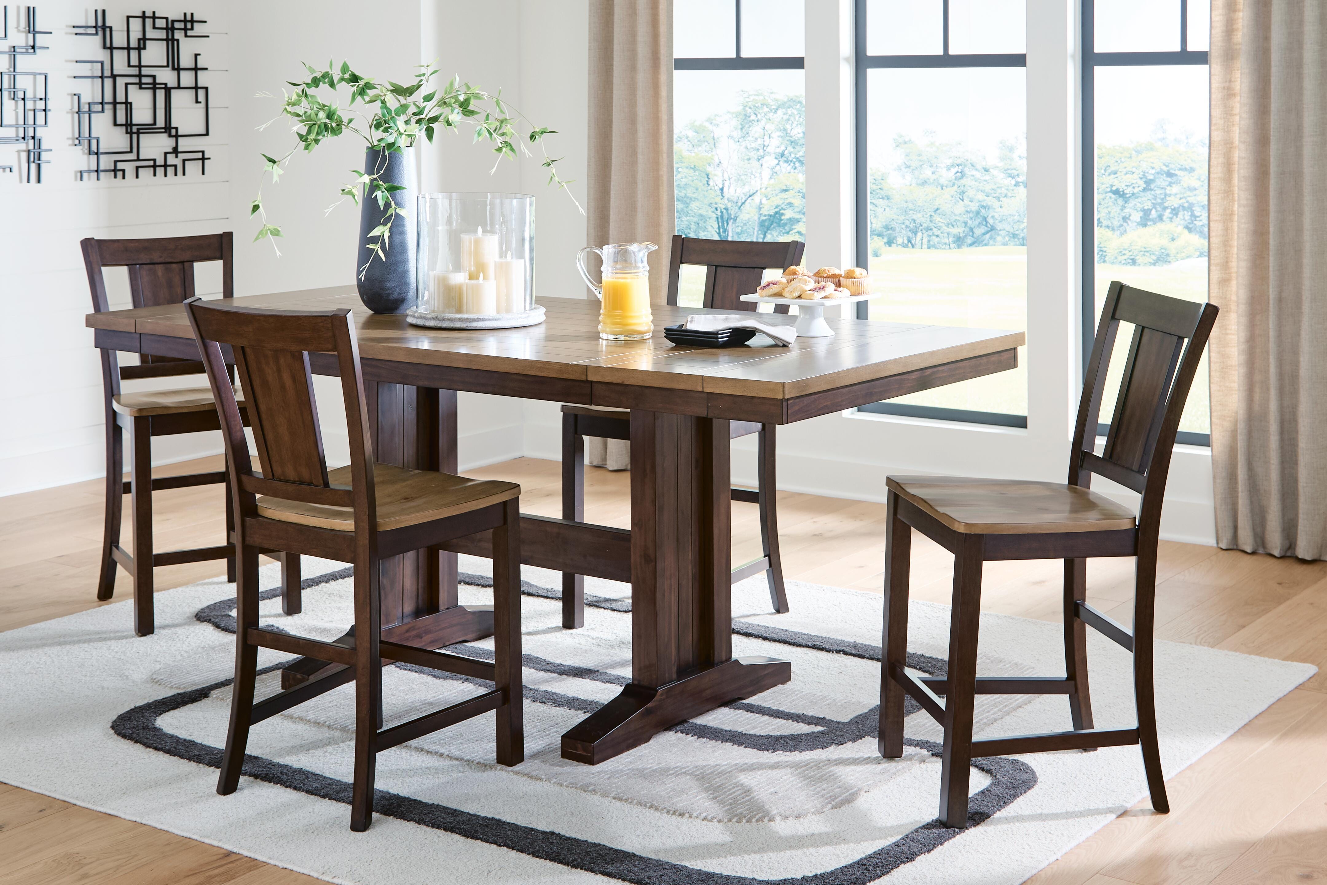 Rylandeen Counter Height Extension Dining Table and 4 Barstools - image 1