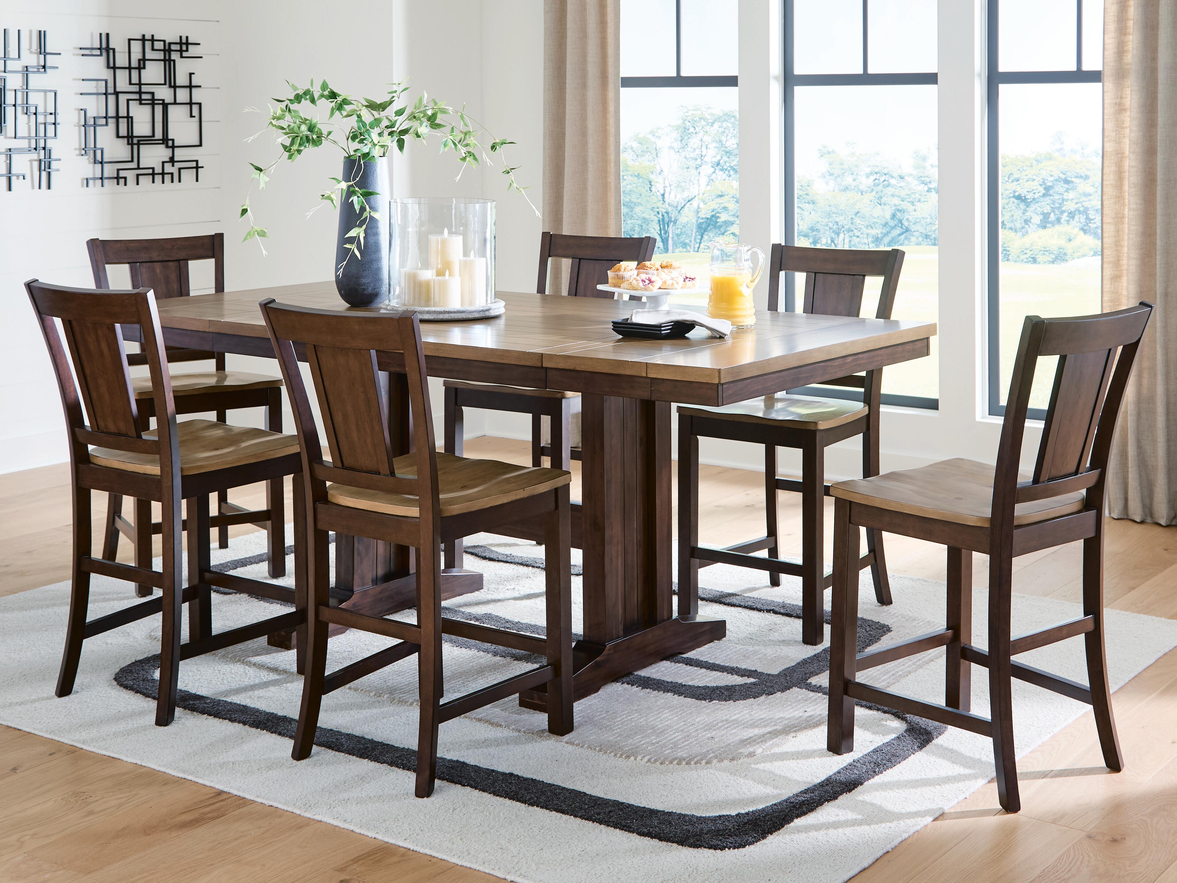 Anixburg Counter Height Dining Table and 6 Barstools, , large