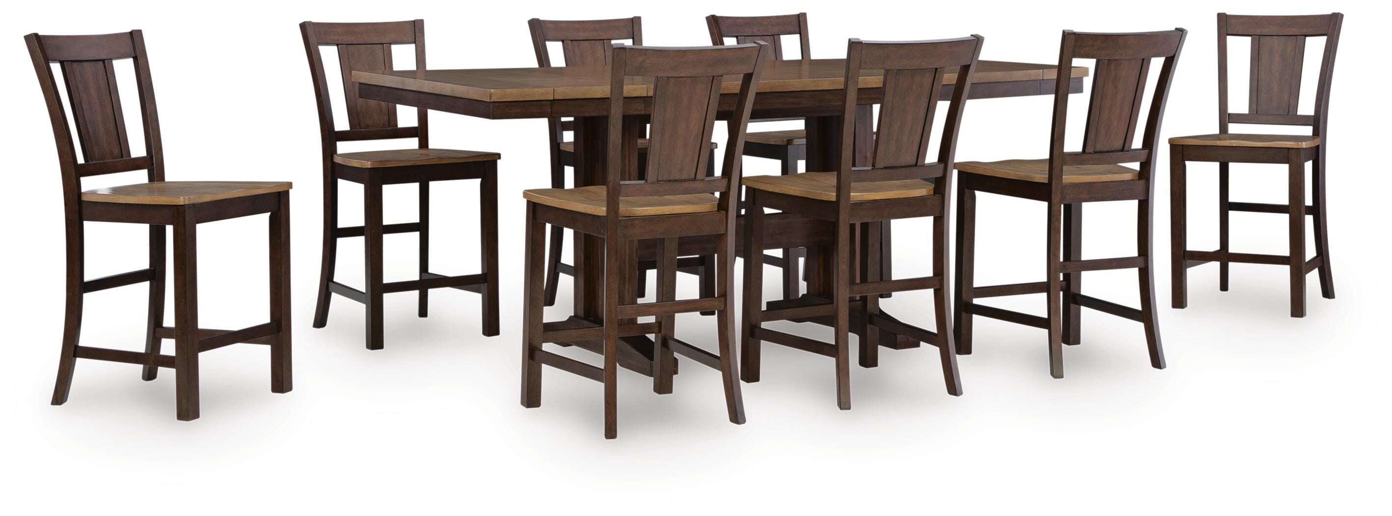 Rylandeen Counter Height Extension Dining Table and 8 Barstools - image 2
