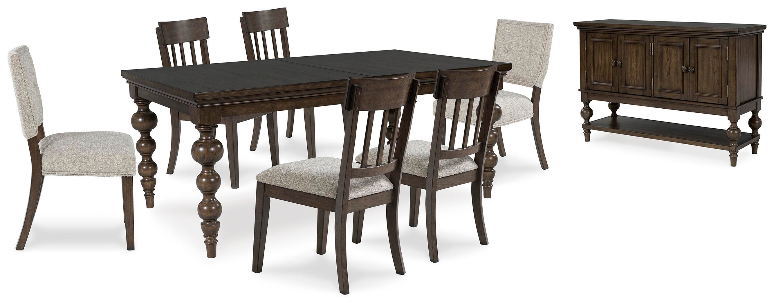 Veramond Extendable Dining Table and 6 Chairs with Storage