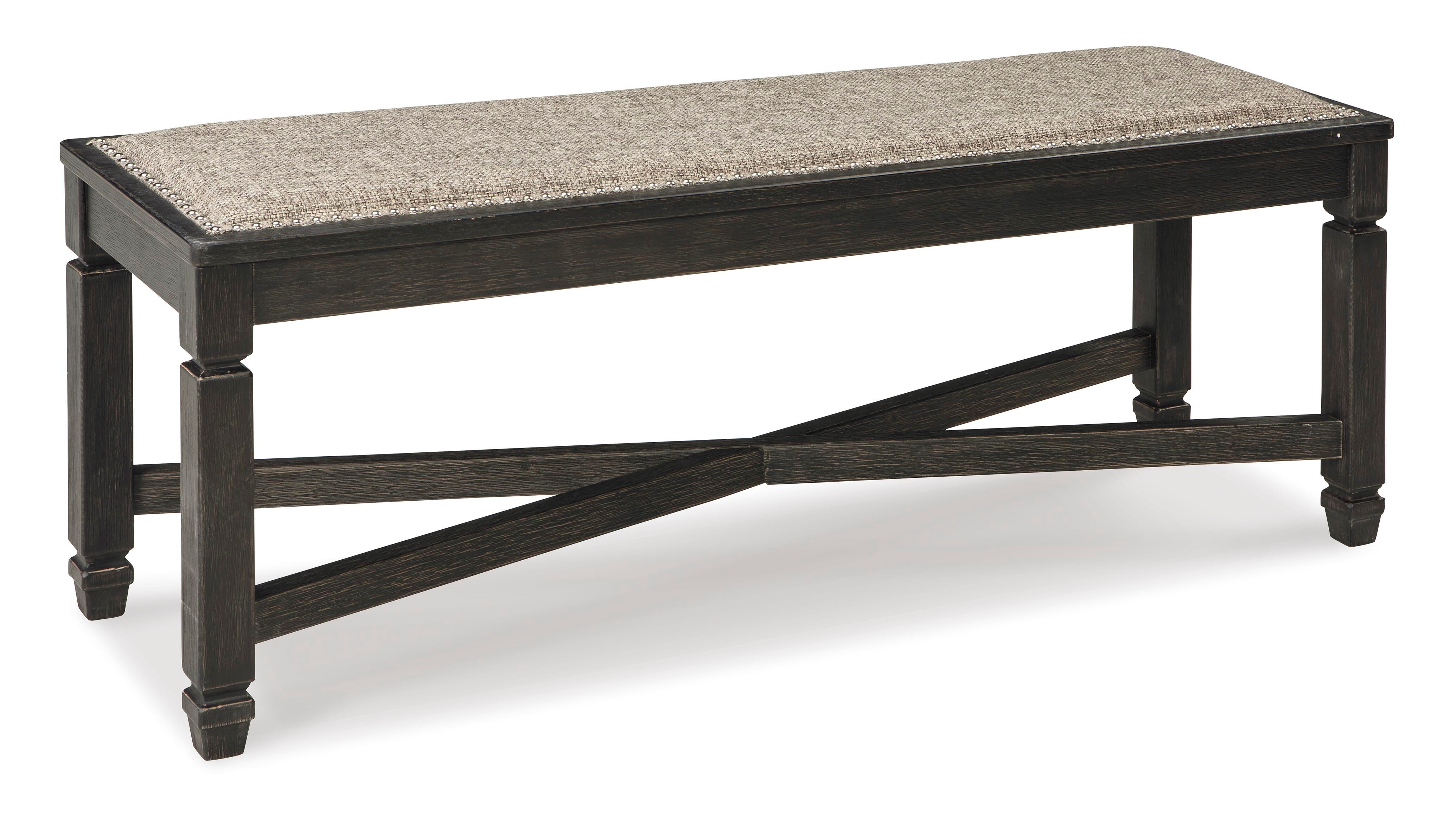 Tyler Creek Dining Table and 4 Chairs and Bench, Black/Gray, large