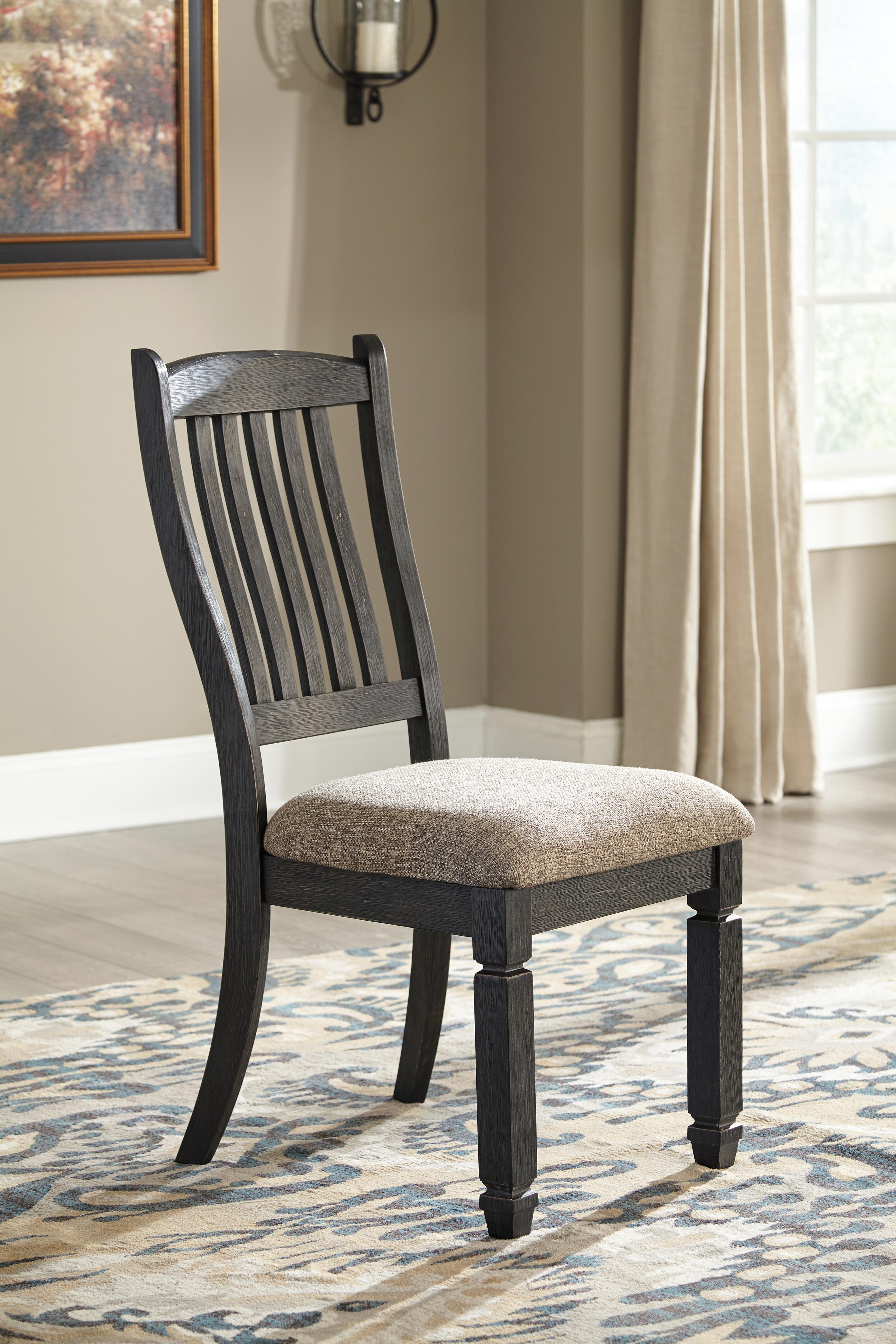 Tyler Creek Dining Table and 4 Chairs and Bench, Black/Gray, large