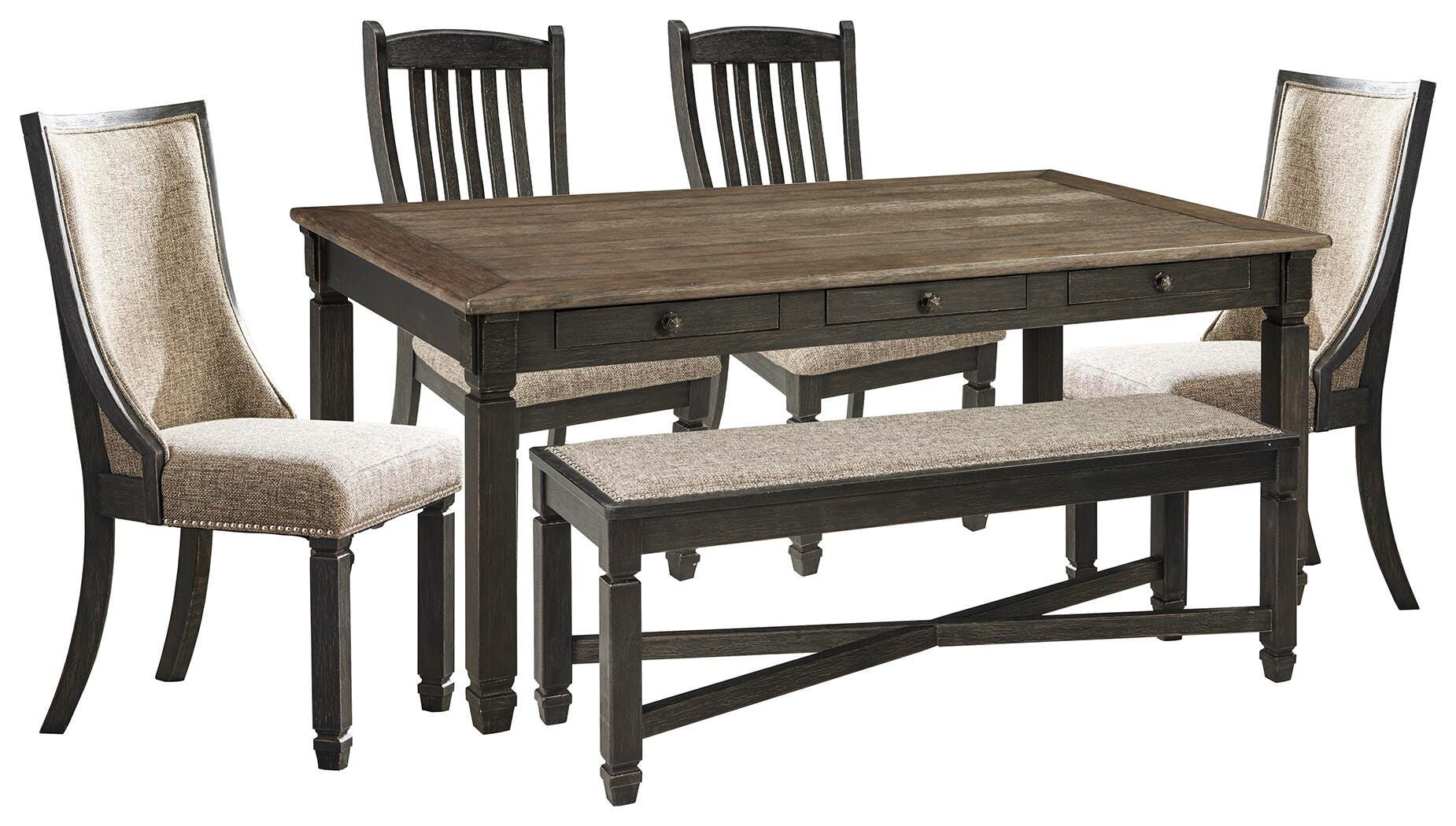 Mesa de comedor Tyler Creek con 4 sillas y banco - image 1