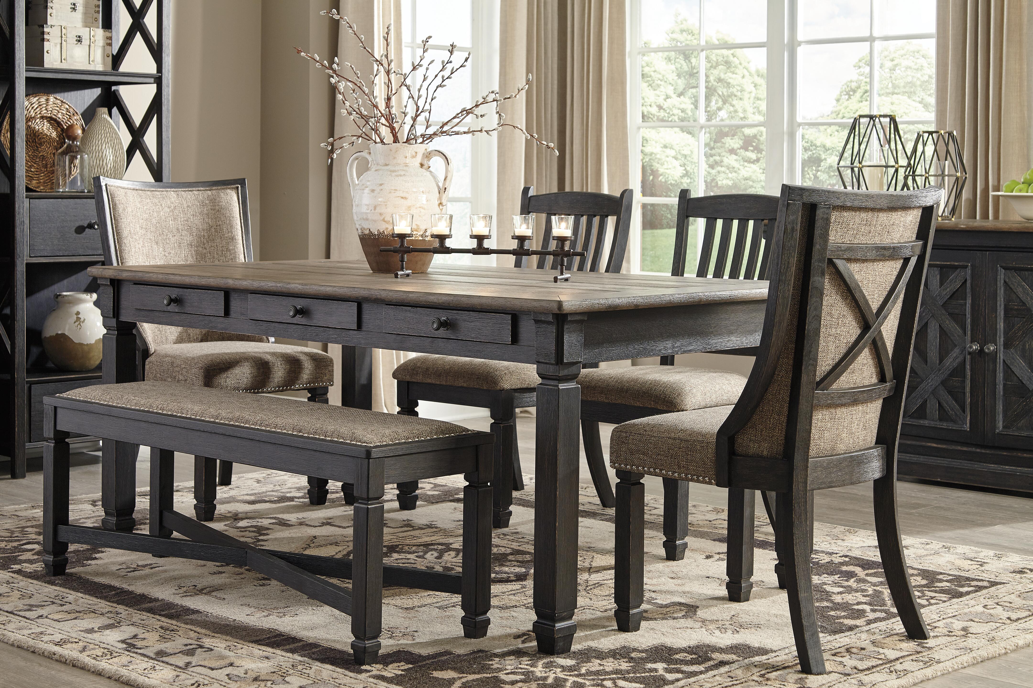 Tyler Creek Dining Table, Black/Gray, large