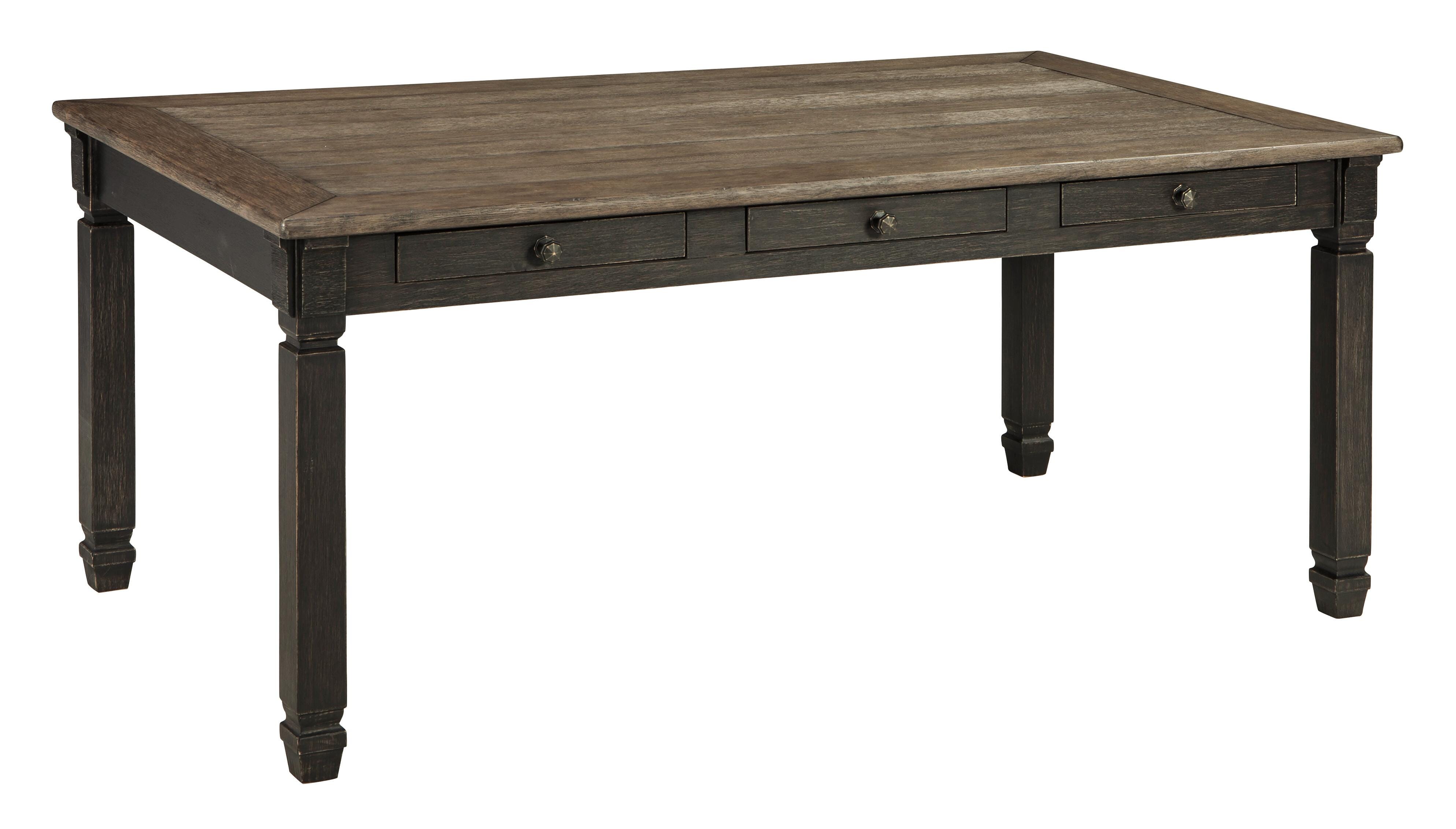 Tyler Creek Dining Table and 4 Chairs and Bench, Black/Gray, large