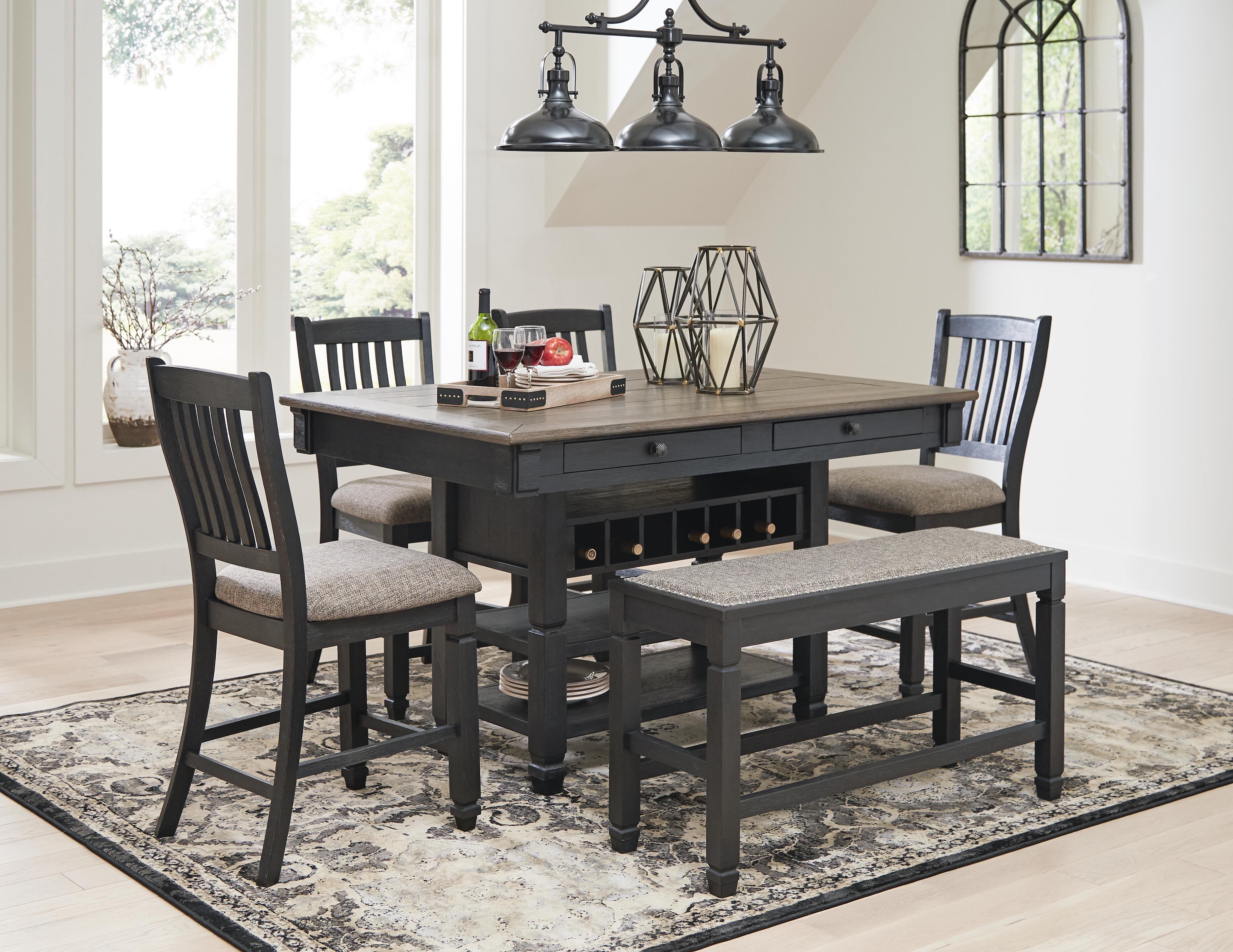 Tyler Creek Counter Height Dining Table and 4 Barstools and Bench, , large