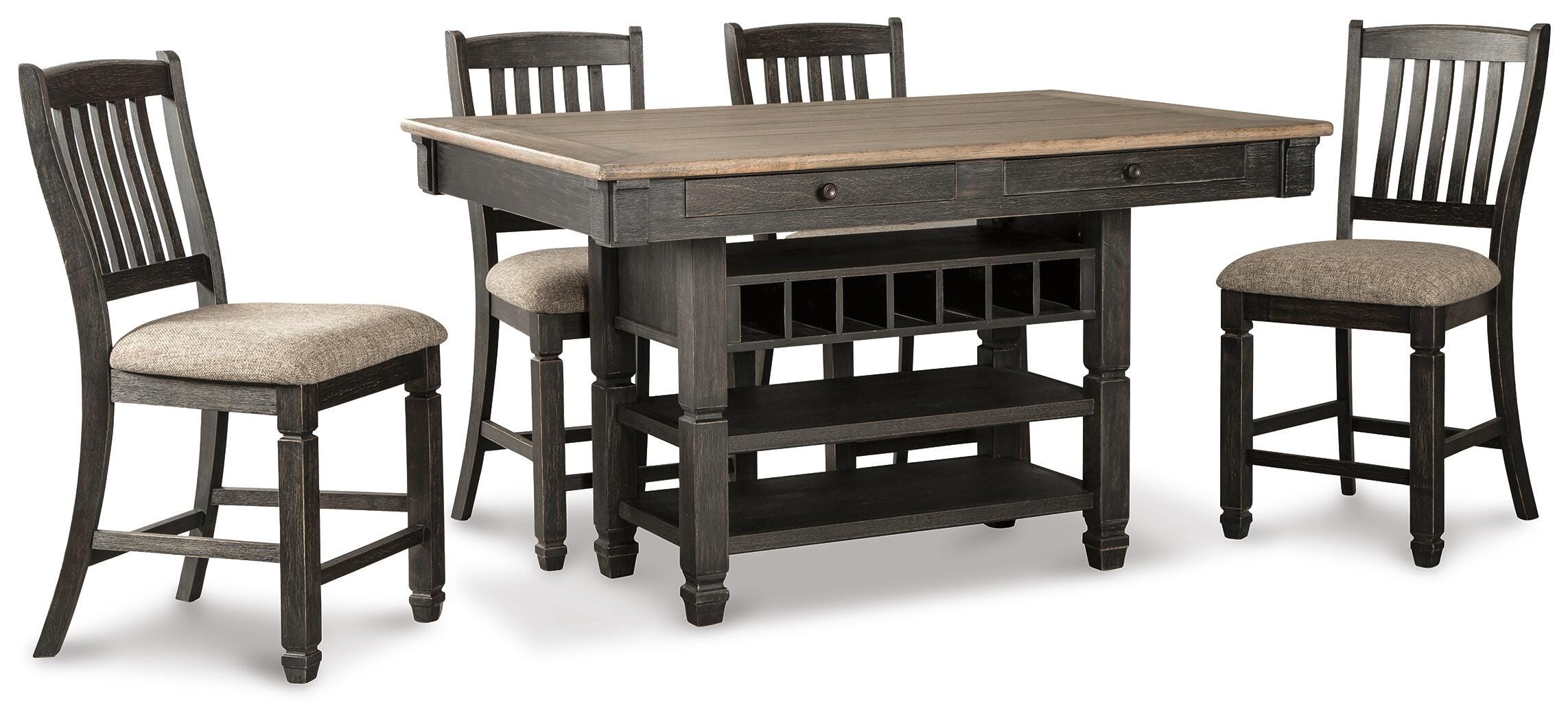 Tyler Creek Counter Height Dining Table and 4 Barstools, , large