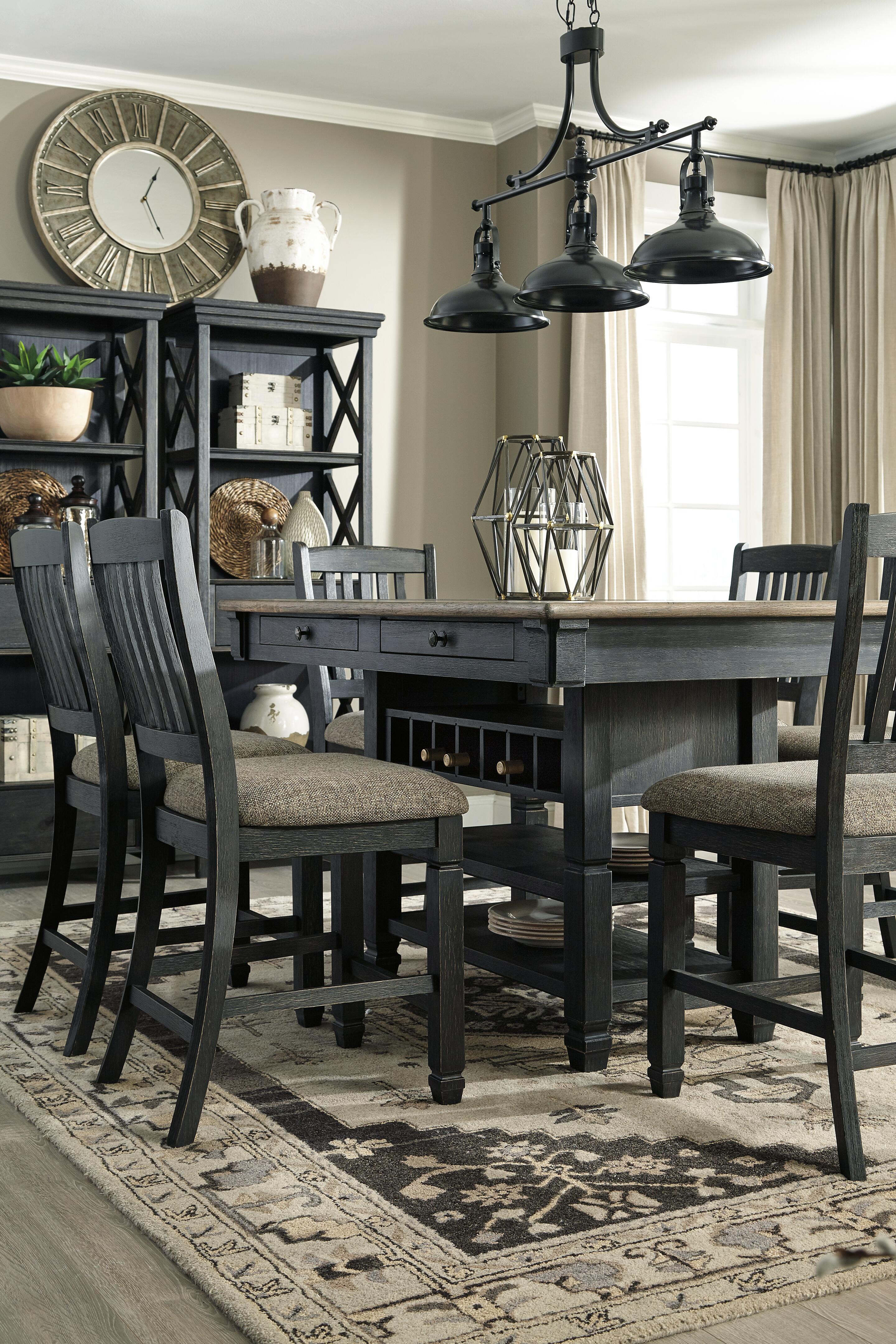 Tyler Creek Counter Height Dining Table, Black/Gray, large