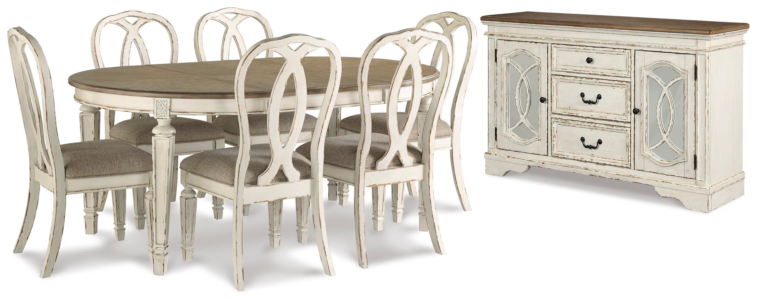 Mesa de comedor Realyn con 6 sillas y aparador - image 2