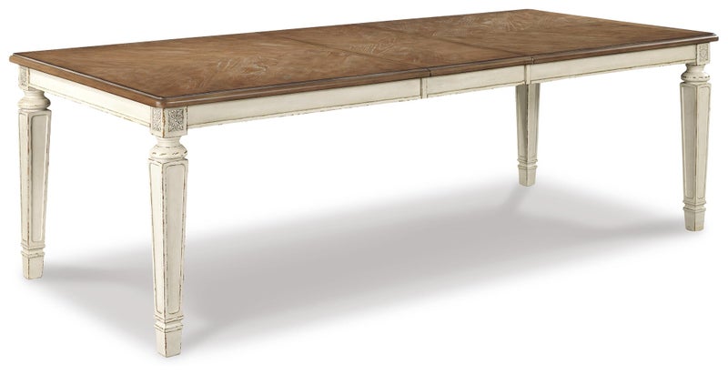 Realyn Rectangular 78"-96" Extendable Dining Table, Chipped White