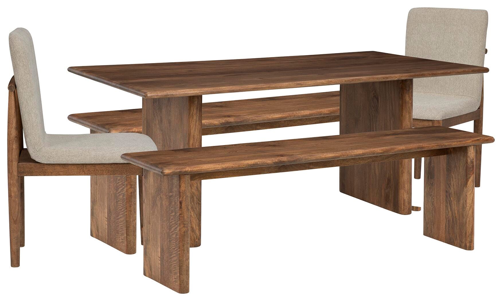 Isanti Dining Table and 2 Chairs and 2 Benches, , large