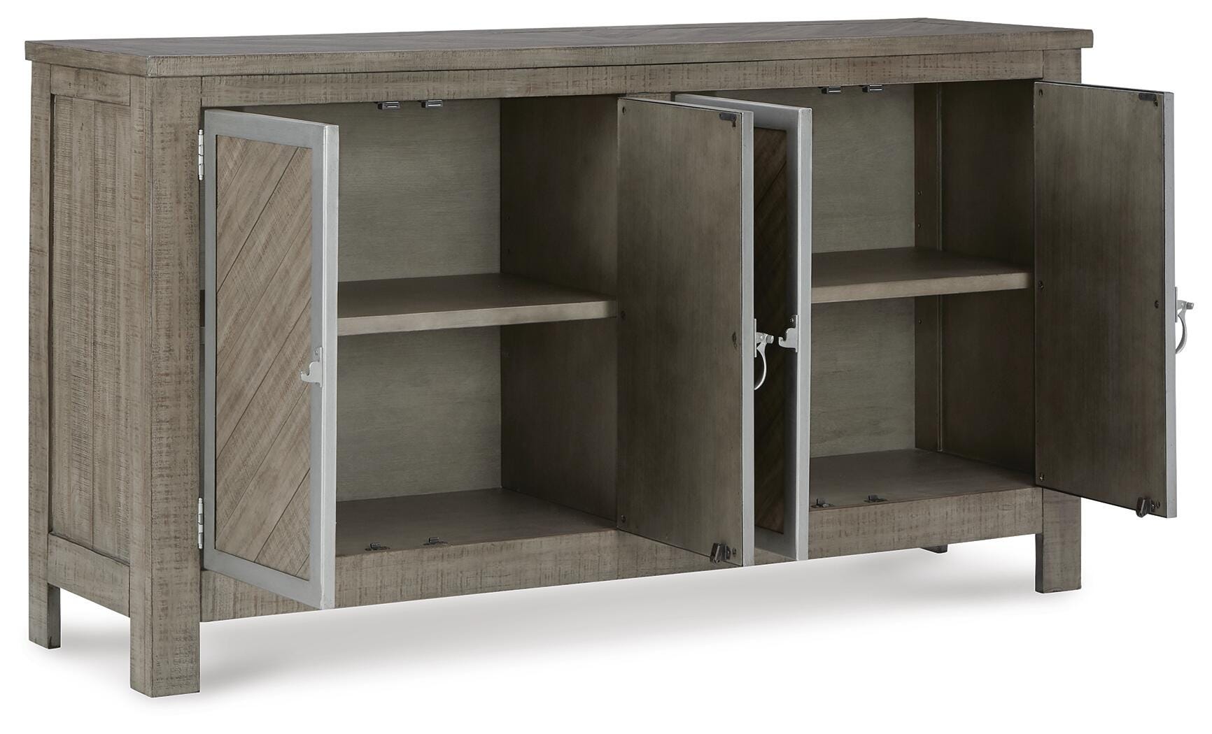 Krystanza Dining Server with Metal Framed Doors | Ashley