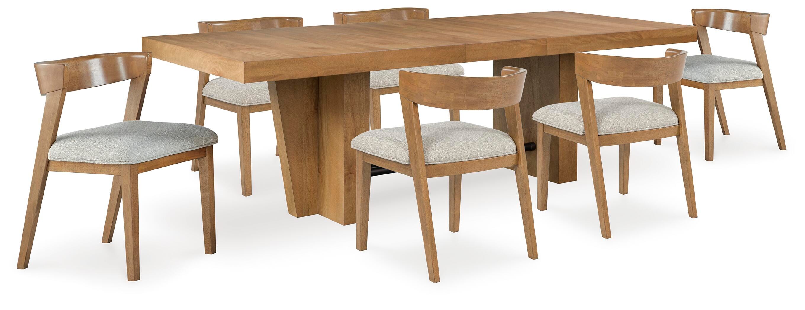 【Ashley】ﾀﾞｲﾆﾝｸﾞ6点ｾｯﾄ/延長板付き(No:1265094) Haddigan Dark Brown Rectangular Extendable Dining Table from