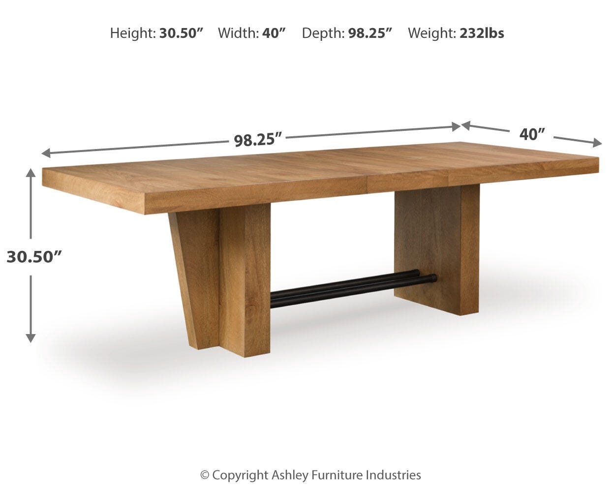 Kristiland Dining Extension Table, Light Brown, large