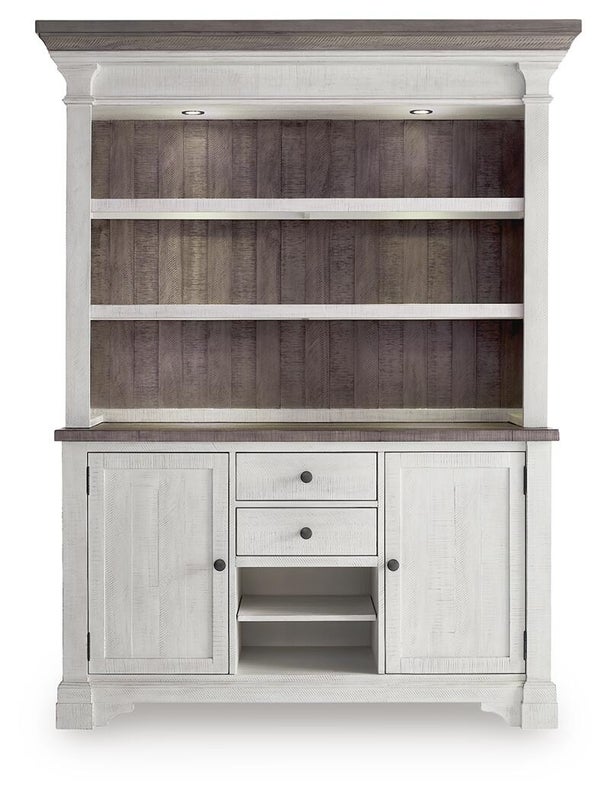 Havalance Buffet and Hutch, White/Gray