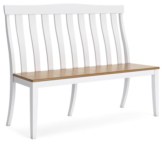 Ashbryn Dining Double Chair, White/Natural