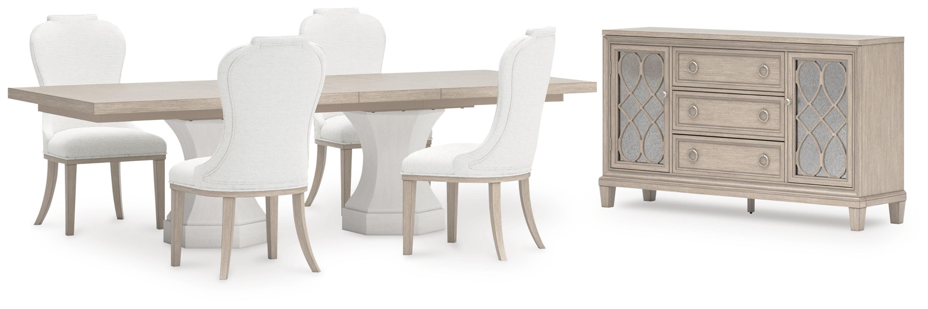 Jorlaina Dining Table and 4 Chairs with Storage, , large
