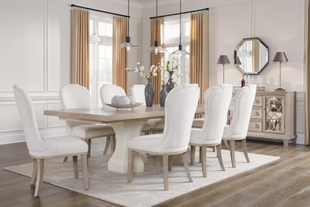 Jorlaina Dining Table and 8 Chairs