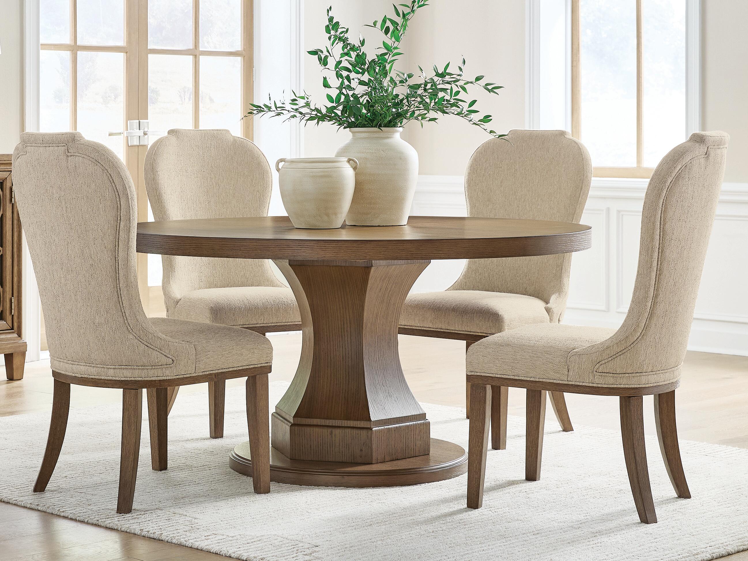 Jorlaina Dining Table and 4 Chairs, Brown, large