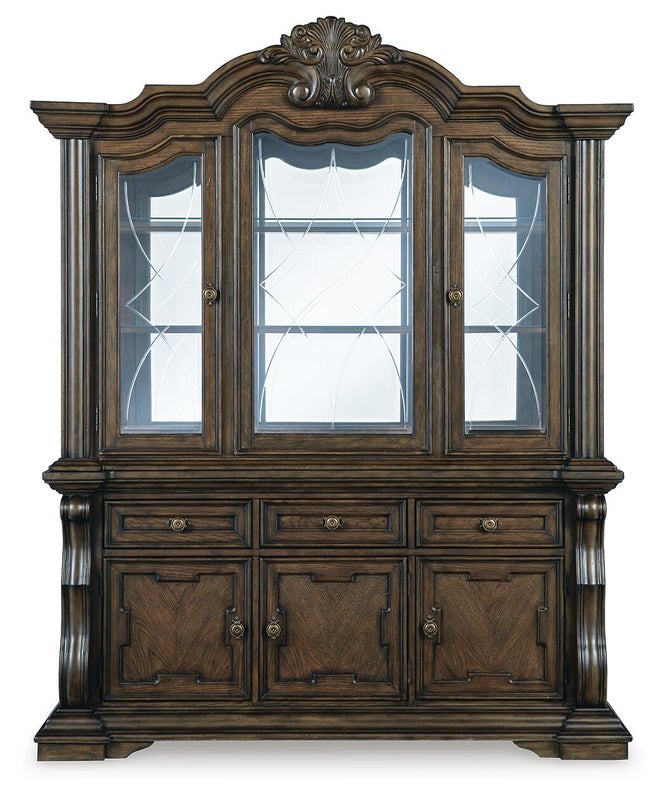 Maylee Dining Buffet and Hutch, Dark Brown