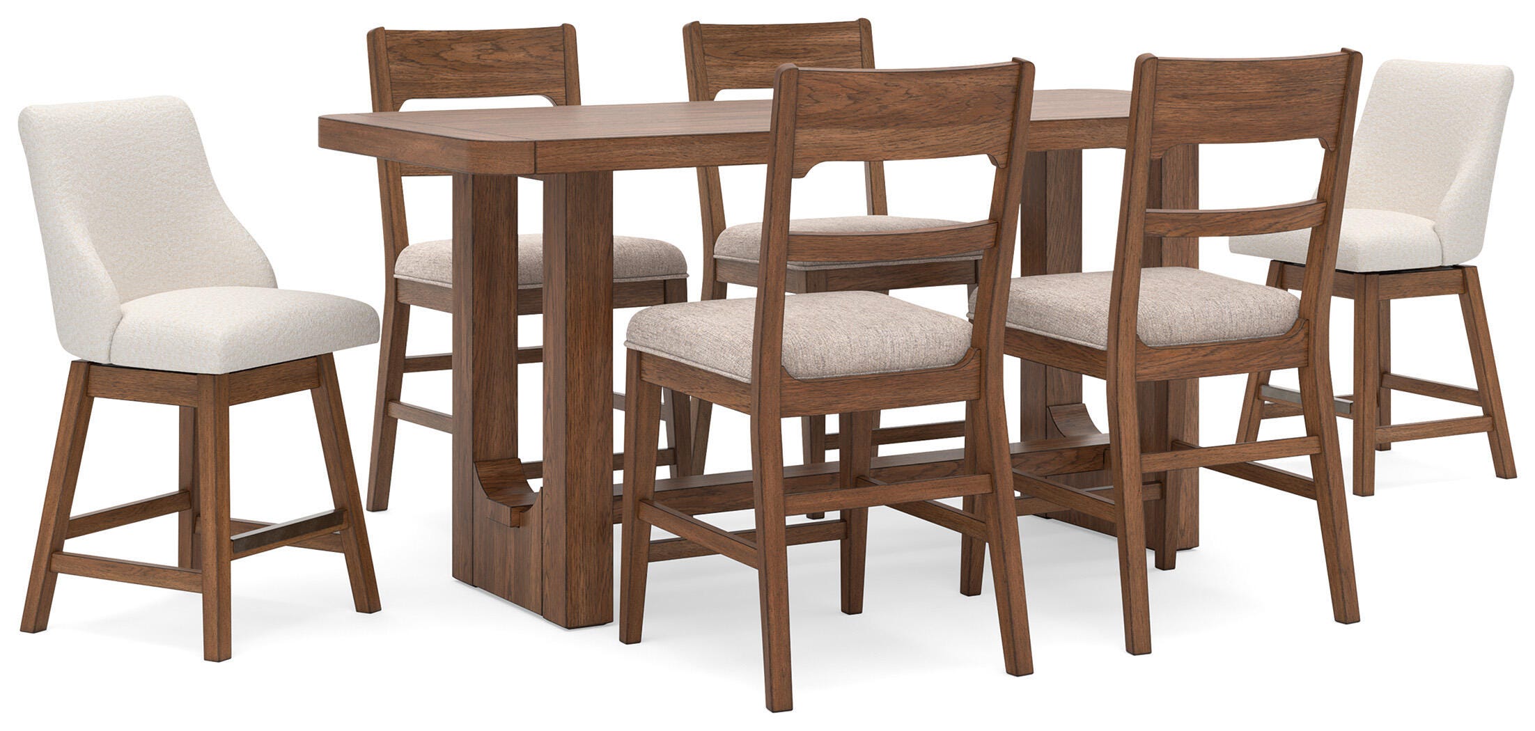 Cabalynn Counter Height Dining Table and 6 Barstools, , large