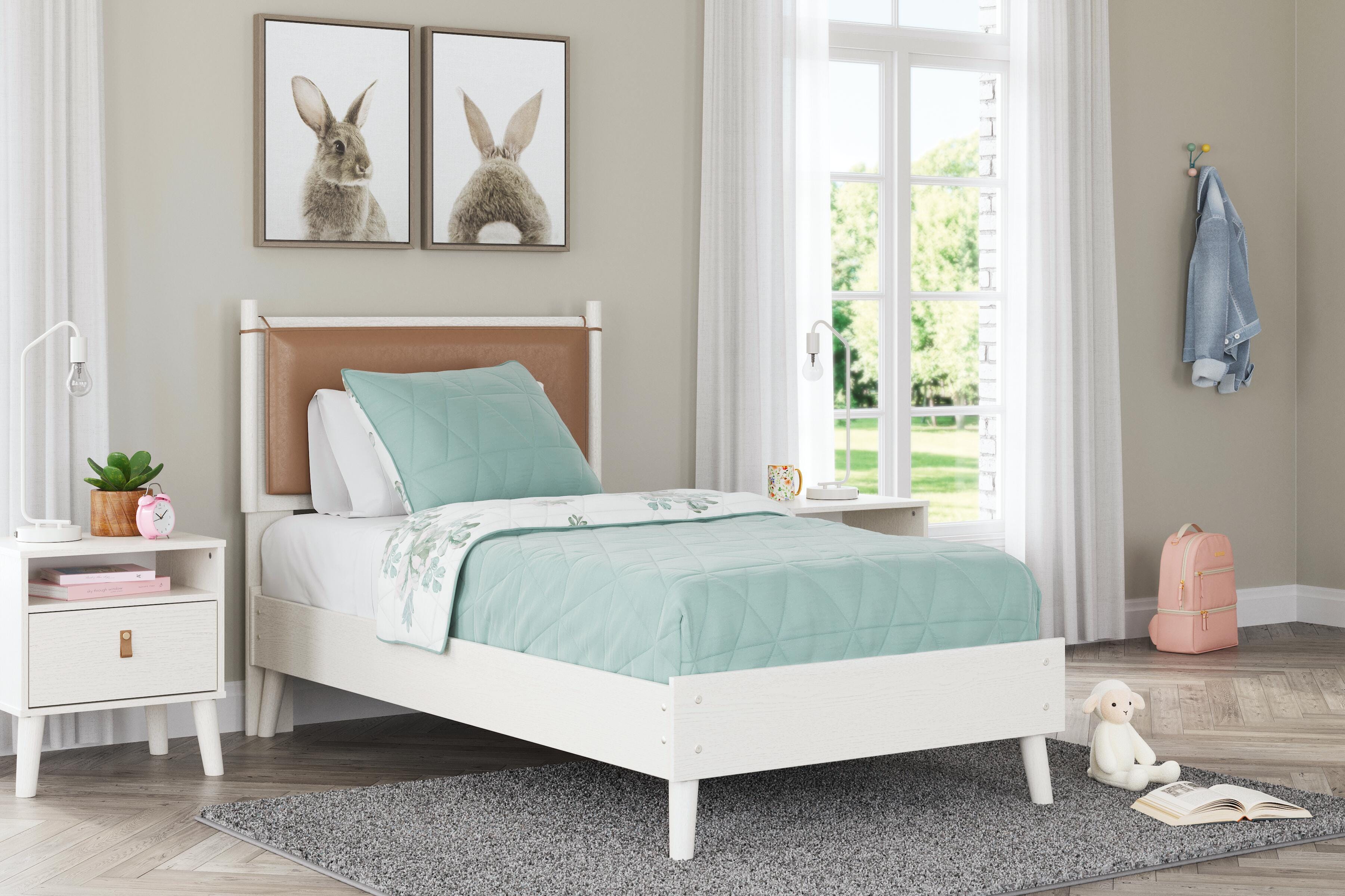 Aprilyn Twin Panel Bed, White, large