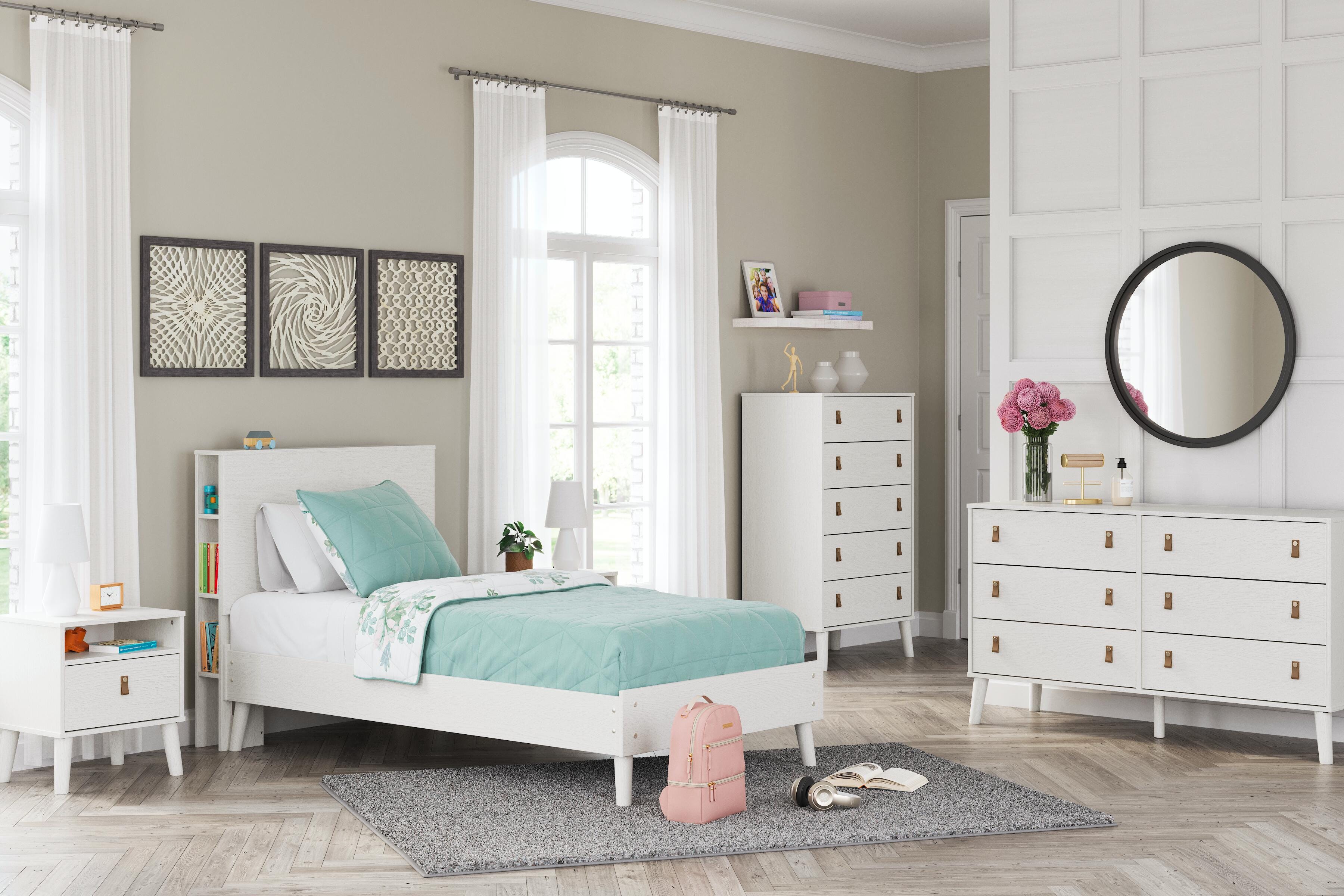 Aprilyn Twin Platform Bed, White, large