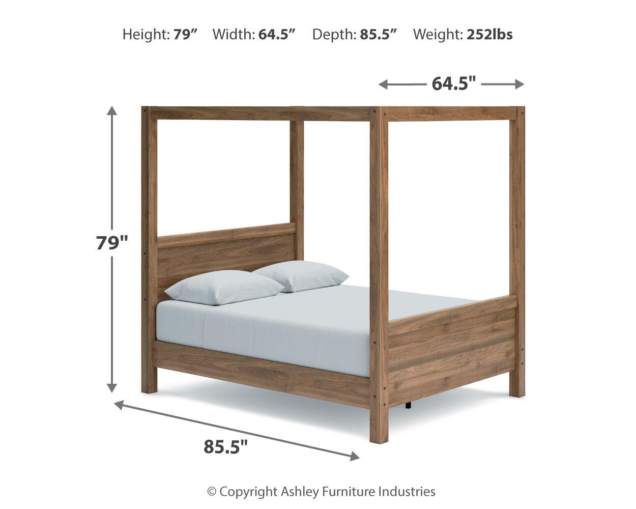 Aprilyn Queen Canopy Bed, Honey, large