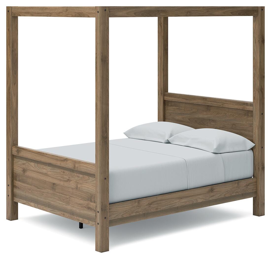 Aprilyn Full Canopy Bed, Honey, large