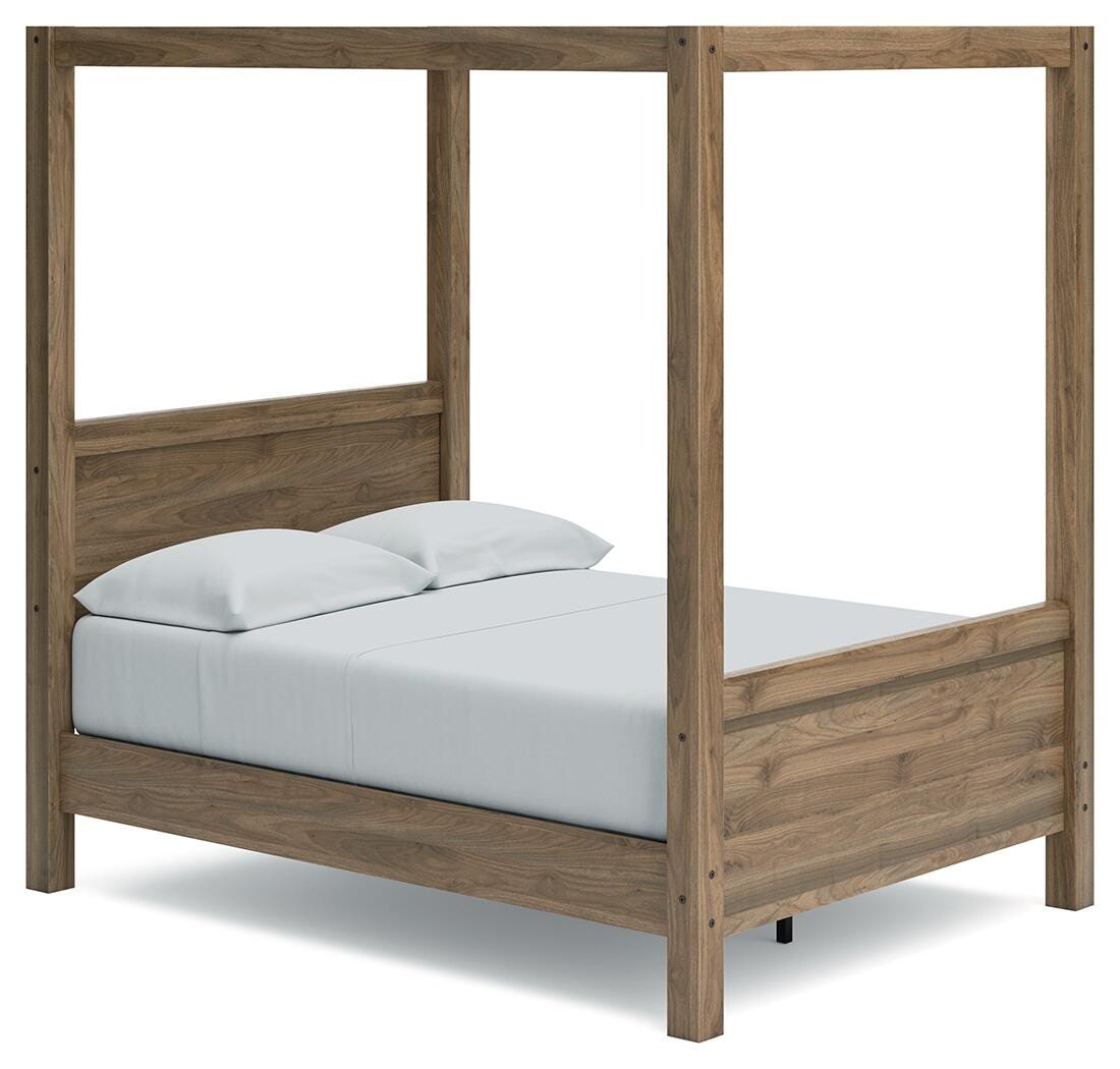 Aprilyn Full Canopy Bed, Honey, large