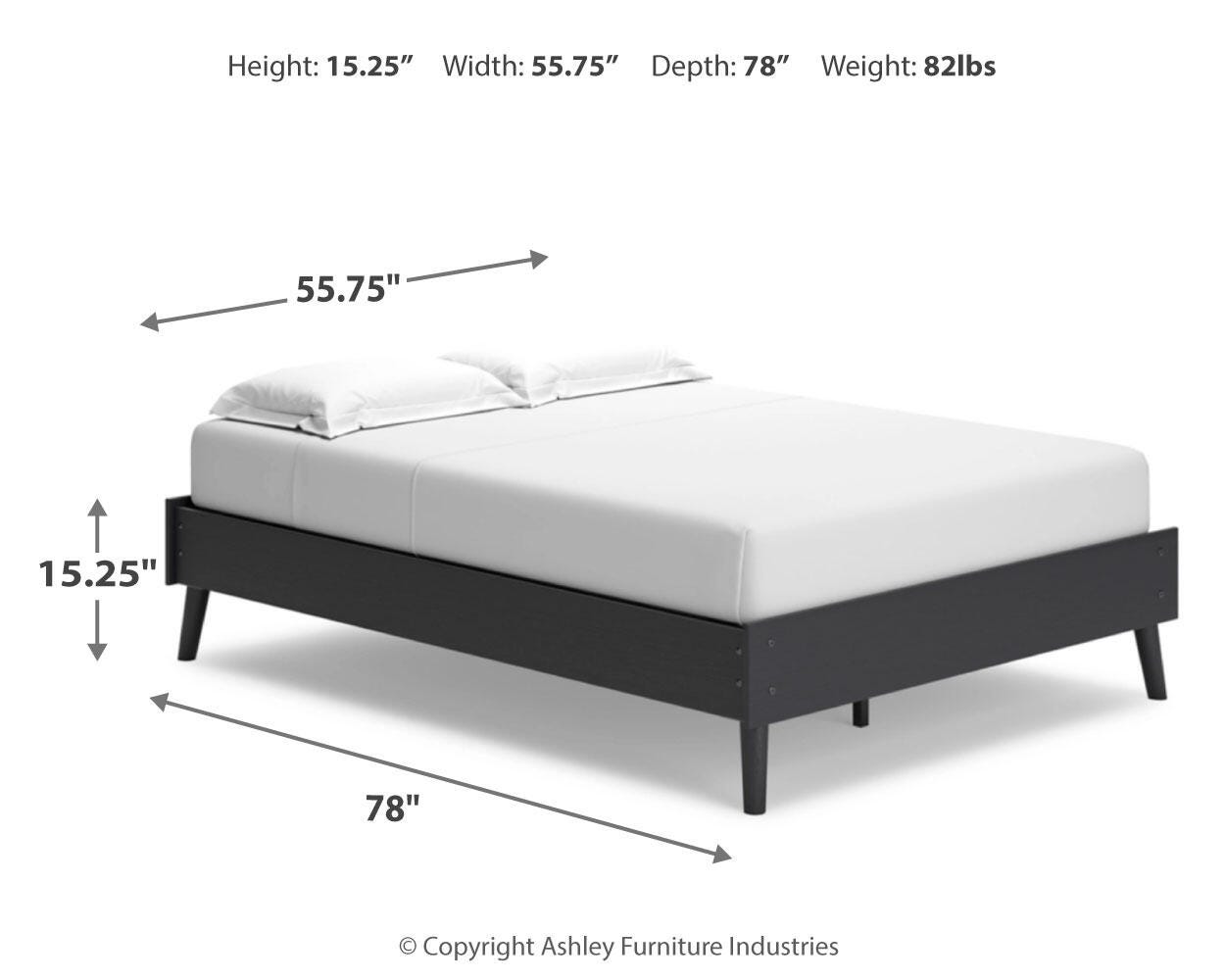 Charlang Full Platform Bed, Black, large