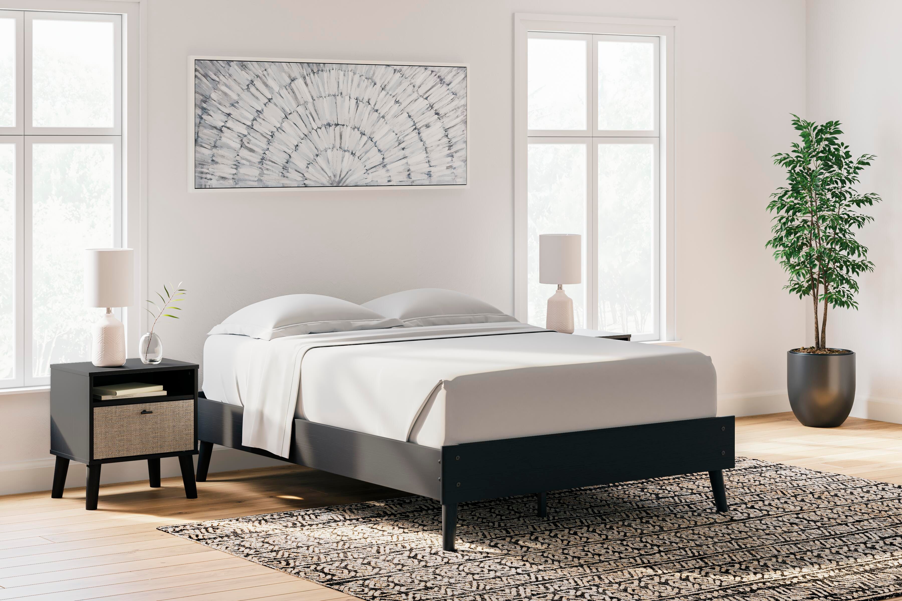 Charlang Full Platform Bed, Black, large