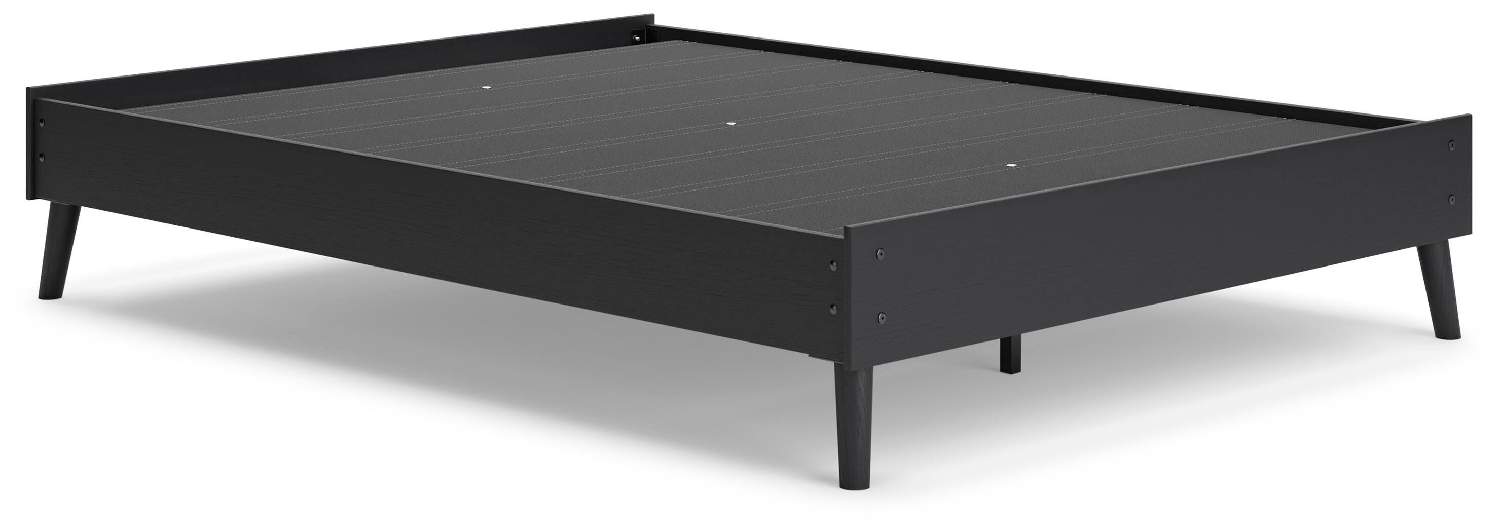 Charlang Queen Platform Bed, Black, large