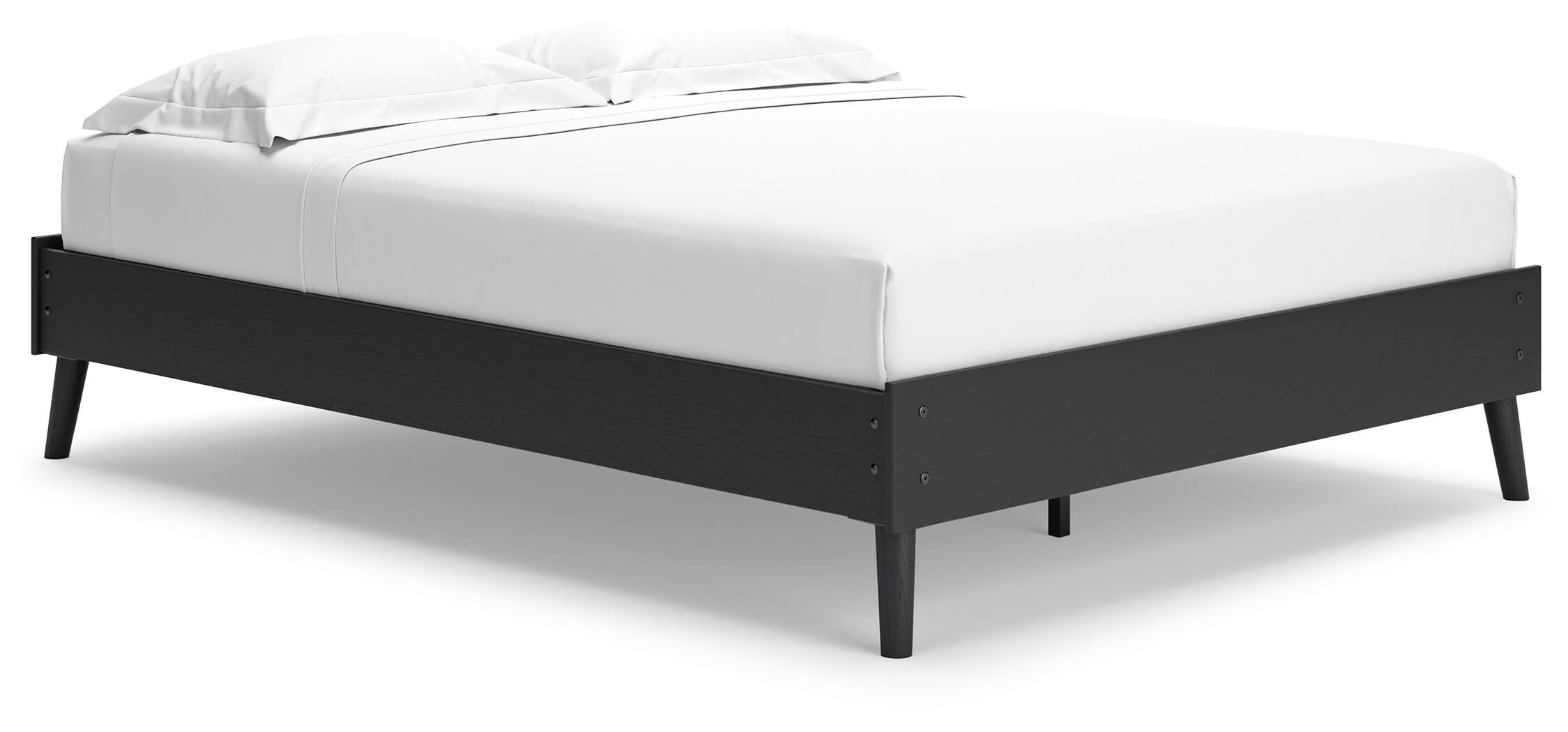 Charlang Queen Platform Bed, Black, large