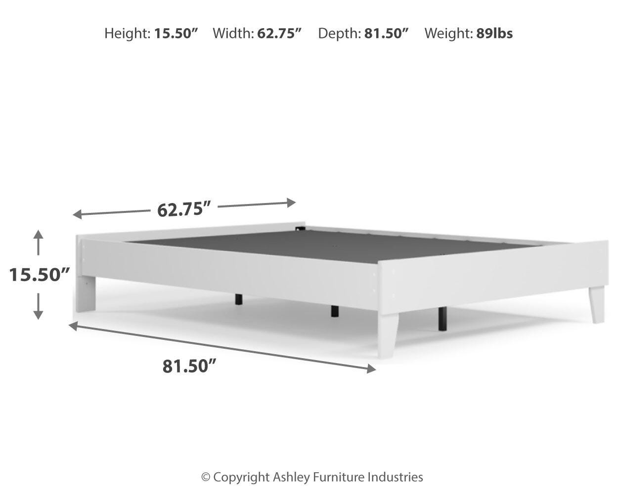 Piperton Queen Platform Bed, White, large