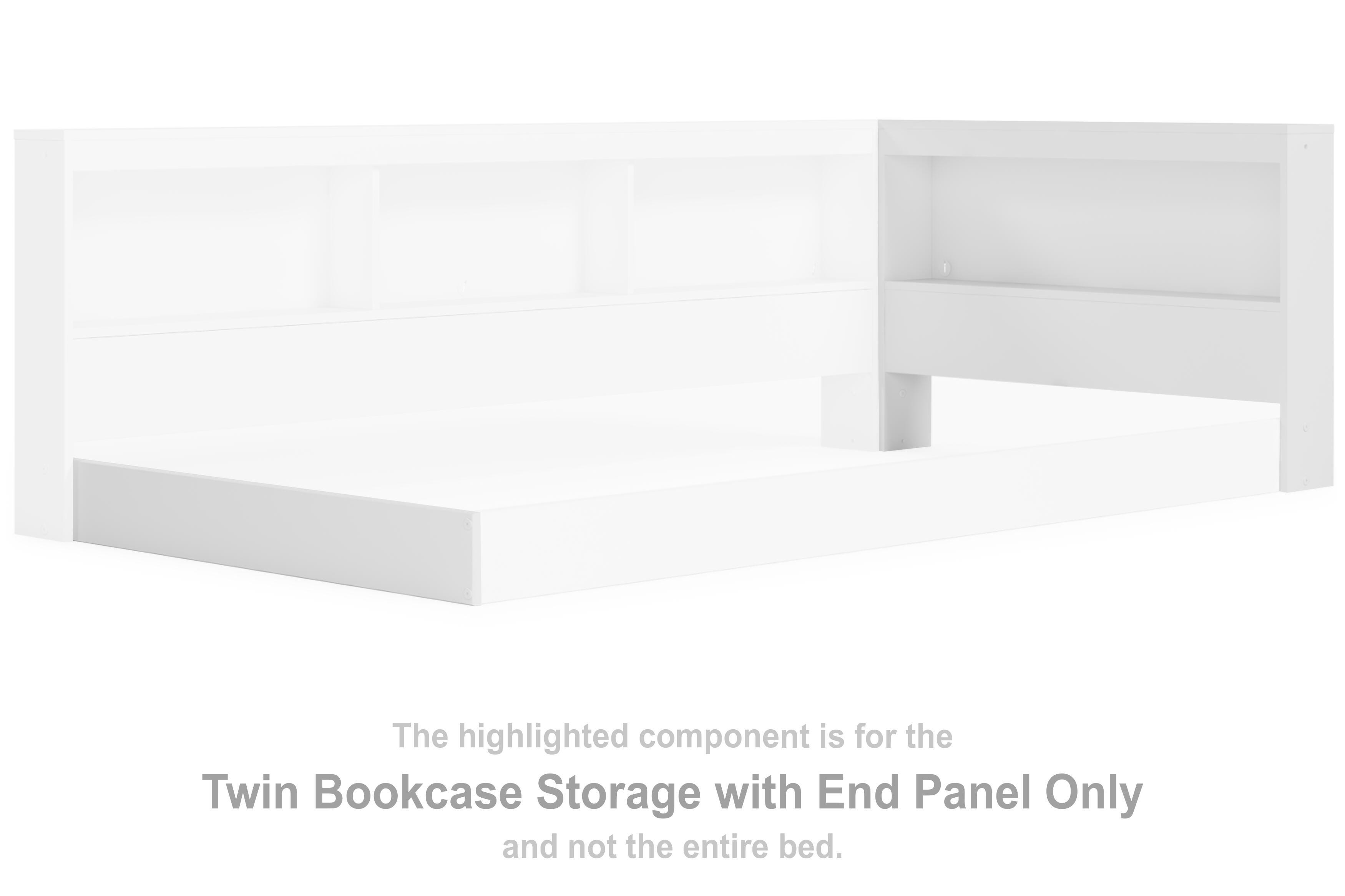 Piperton Twin Bookcase Storage with End Panel, , large