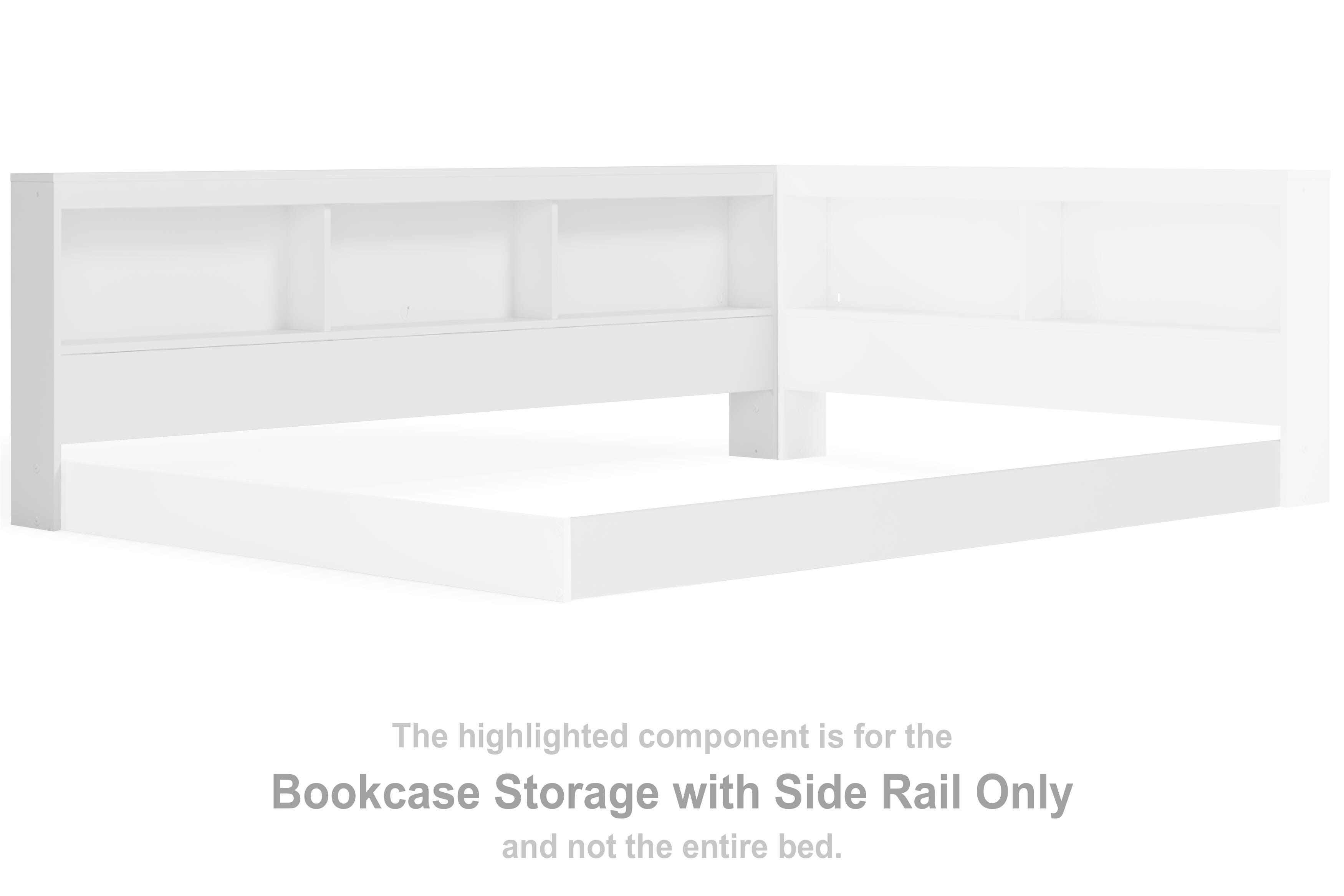 Piperton Bookcase Storage with Side Rail, , large
