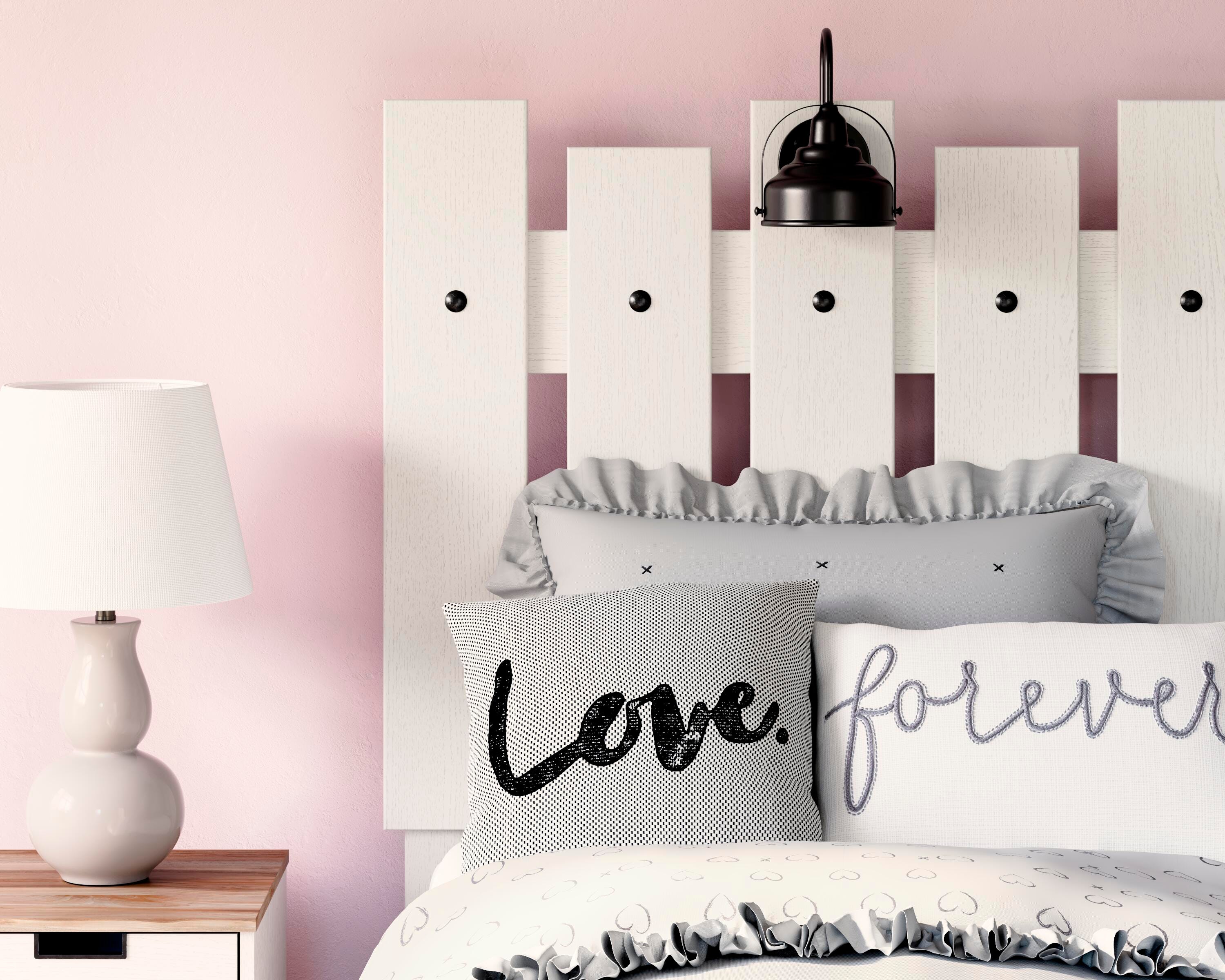 Vaibryn Twin Panel Headboard, White, rollover