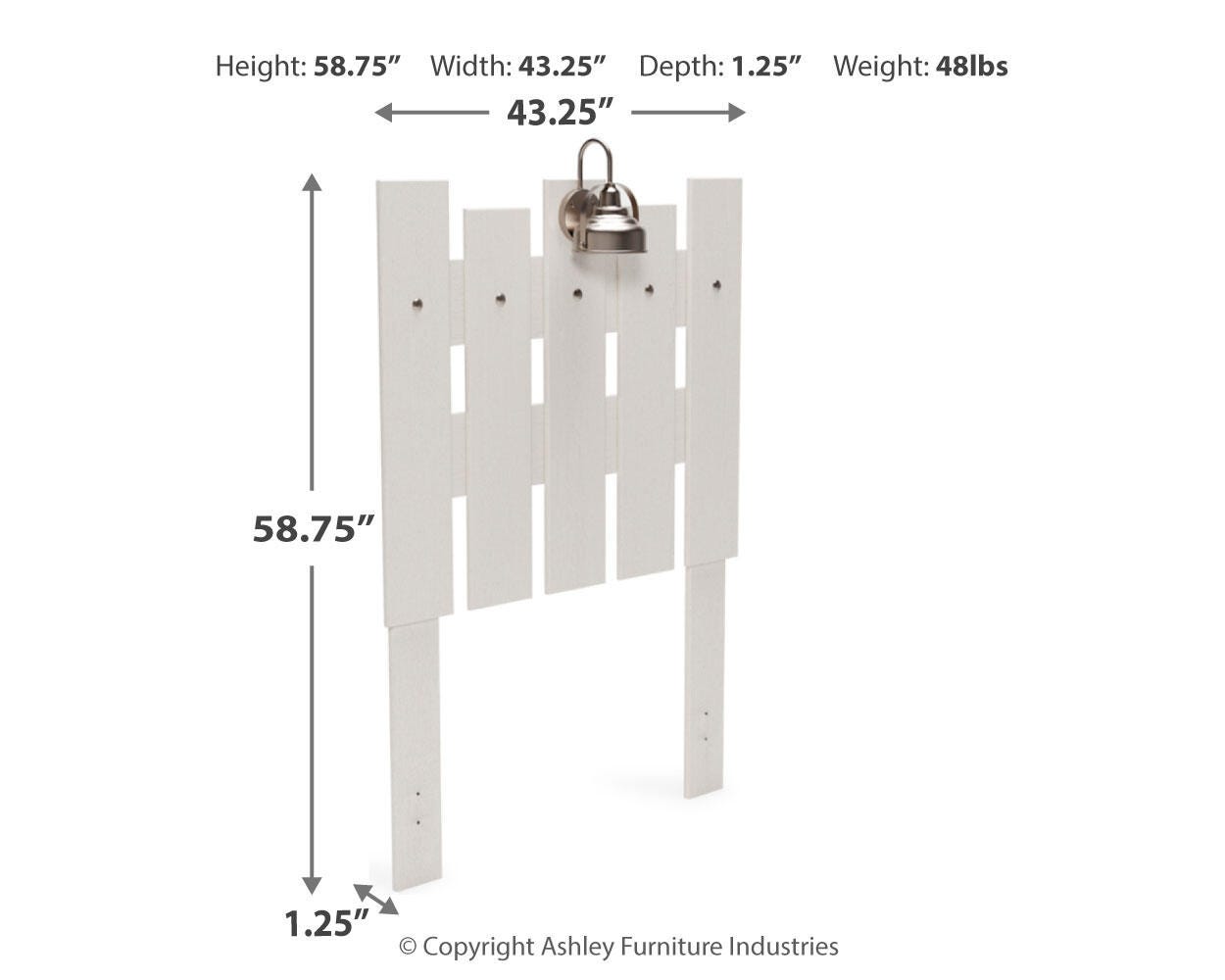 Vaibryn Twin Panel Headboard, White, large