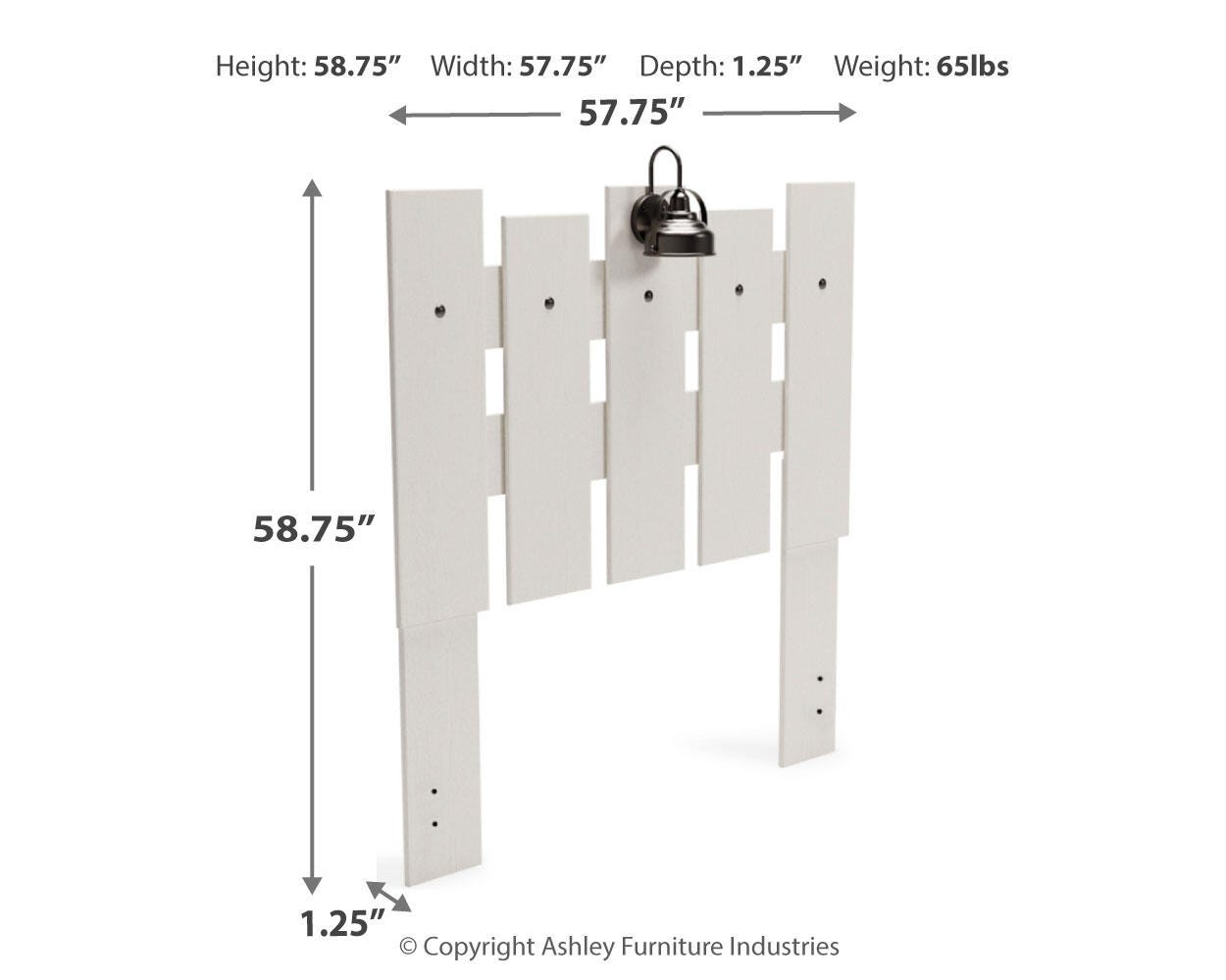 Vaibryn Full Panel Headboard, White, large