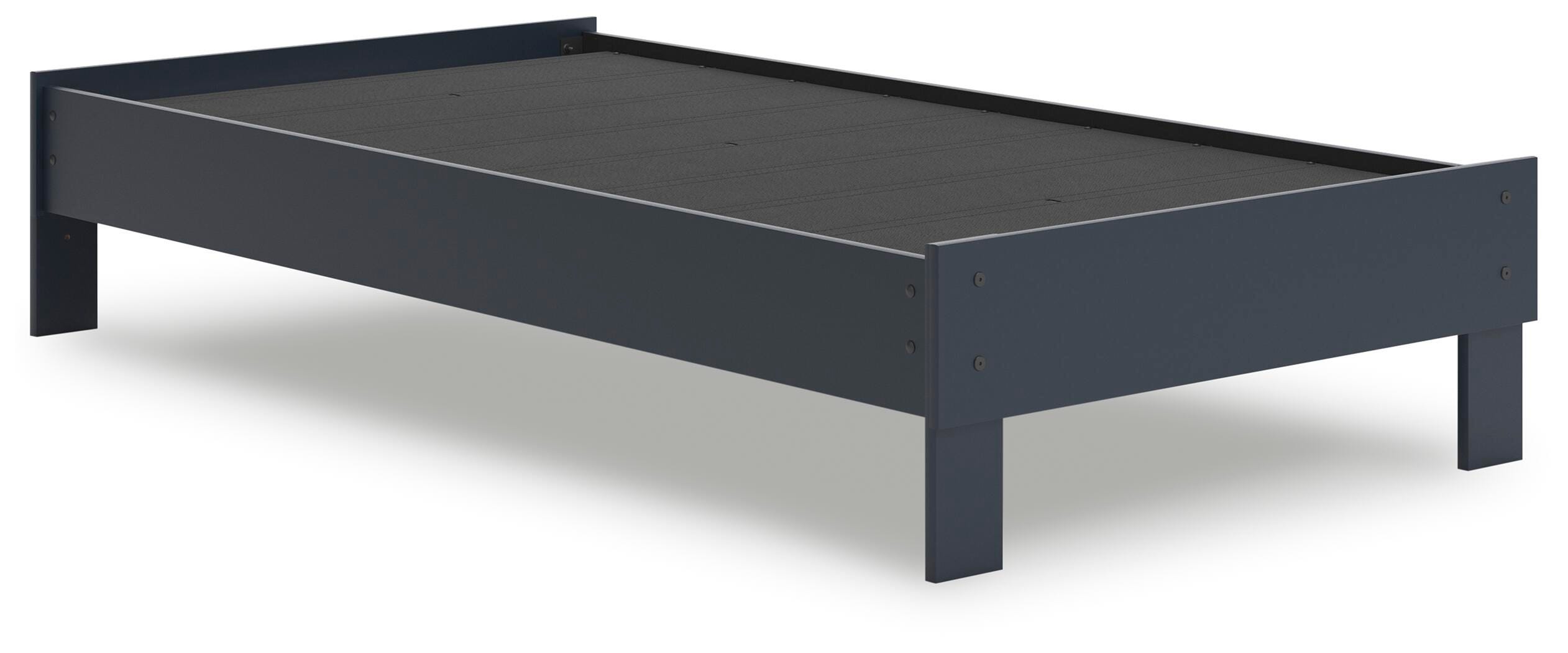 Simmenfort Twin Platform Bed, Navy Blue, large