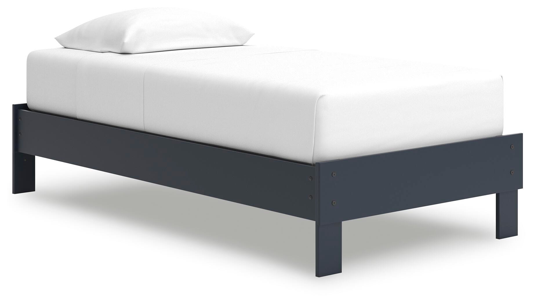 Simmenfort Twin Platform Bed, Navy Blue, large