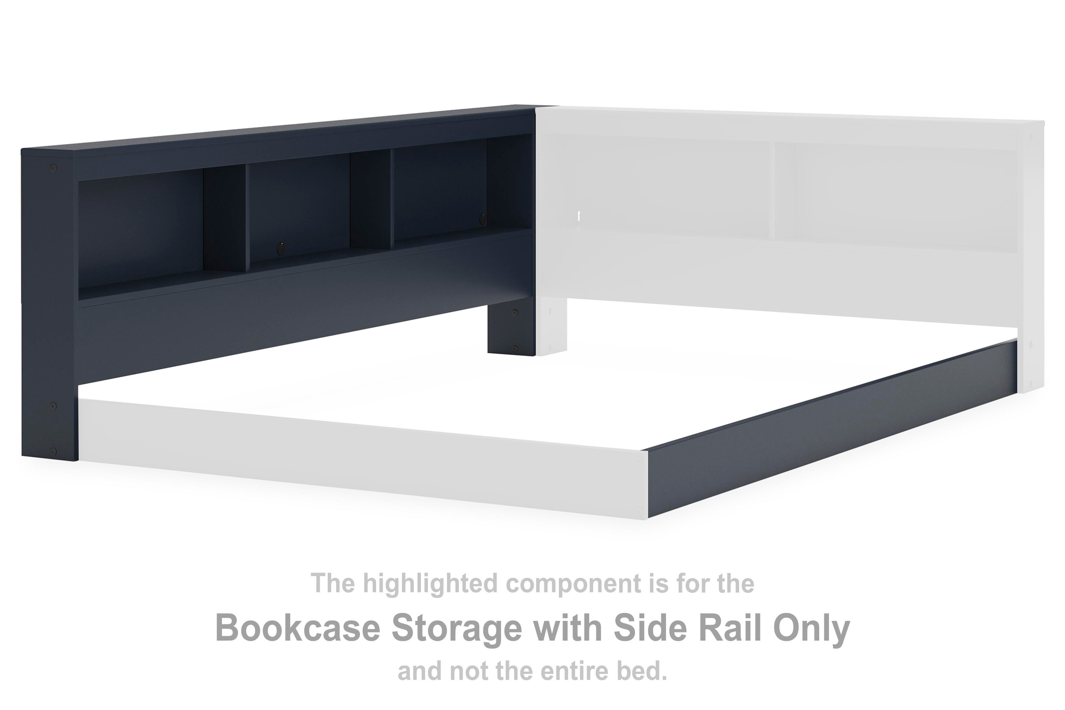 Simmenfort Bookcase Storage with Side Rail, , large