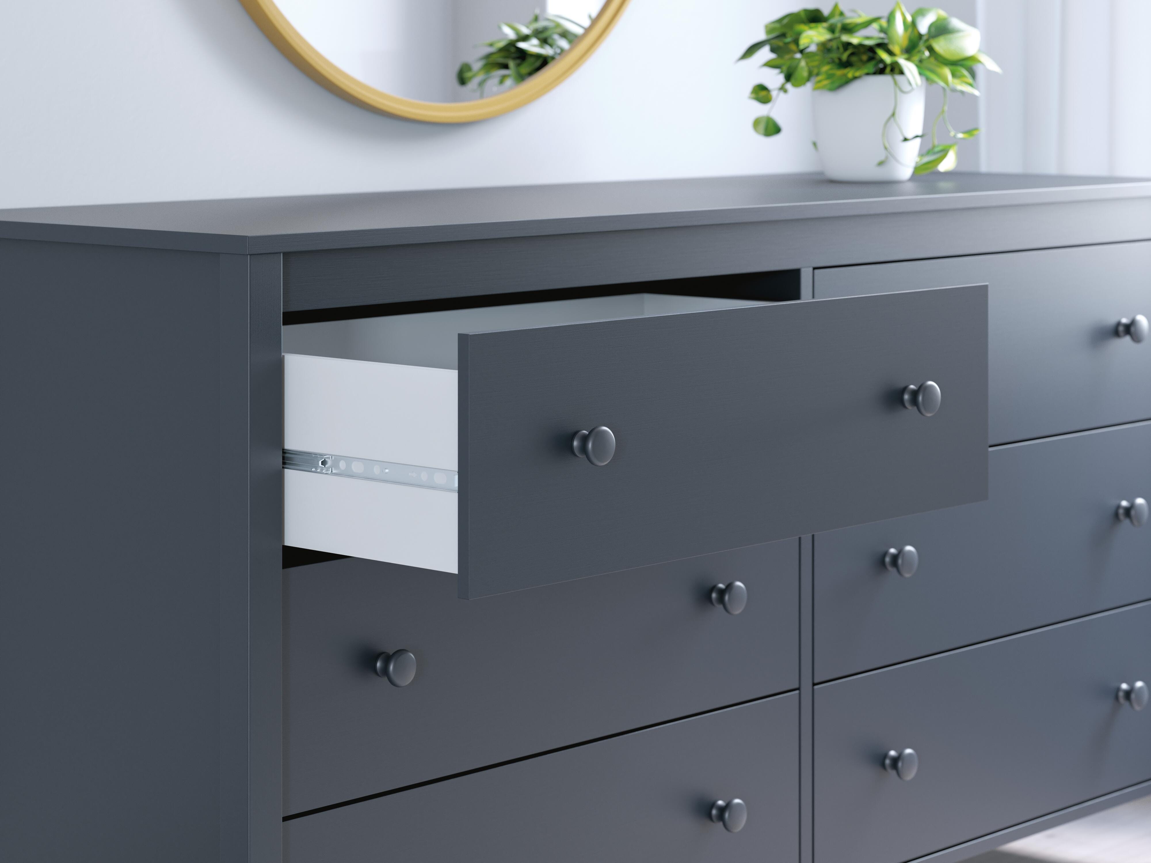 ikea hemnes dresser blue Alice's Scalloped Dresser Snow / Wooden Knobs main image 0