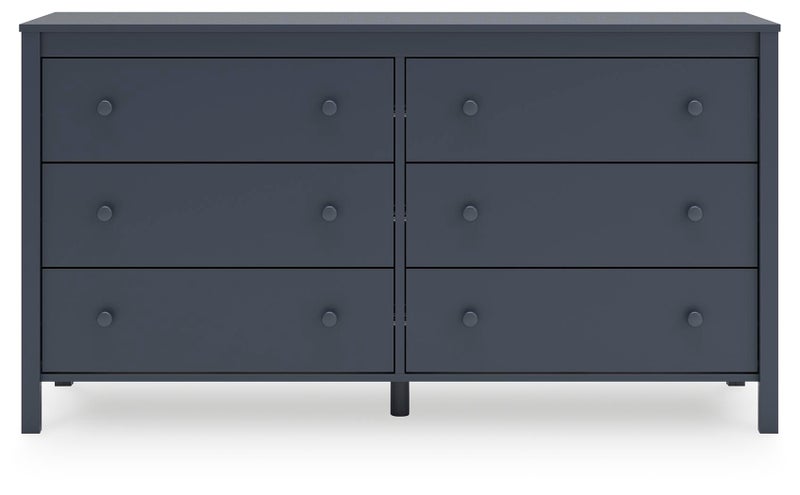 Simmenfort 6 Drawer Dresser, Navy Blue