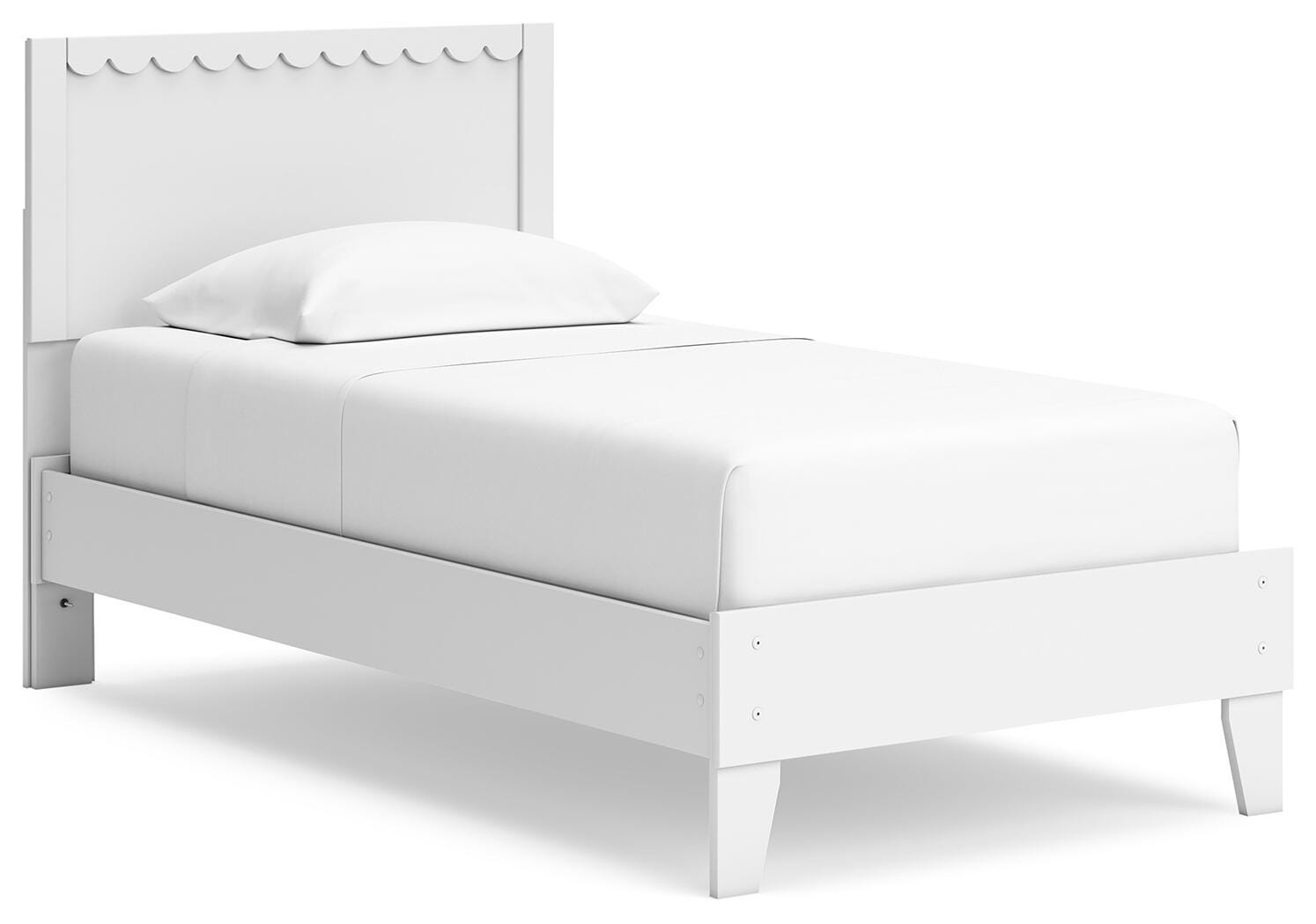 Hallityn Twin Panel Platform Bed, White, large