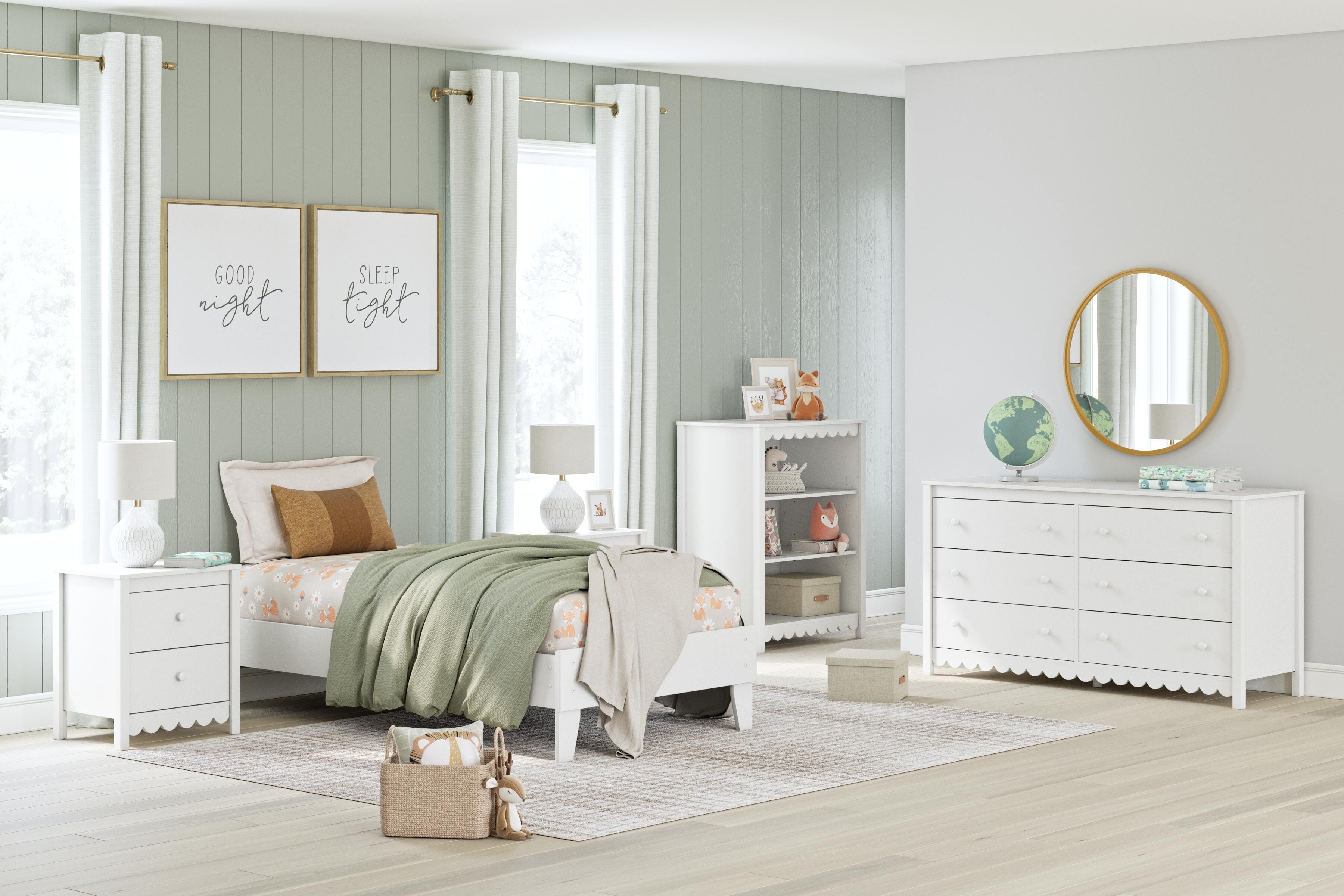 Hallityn Twin Platform Bed, White, large