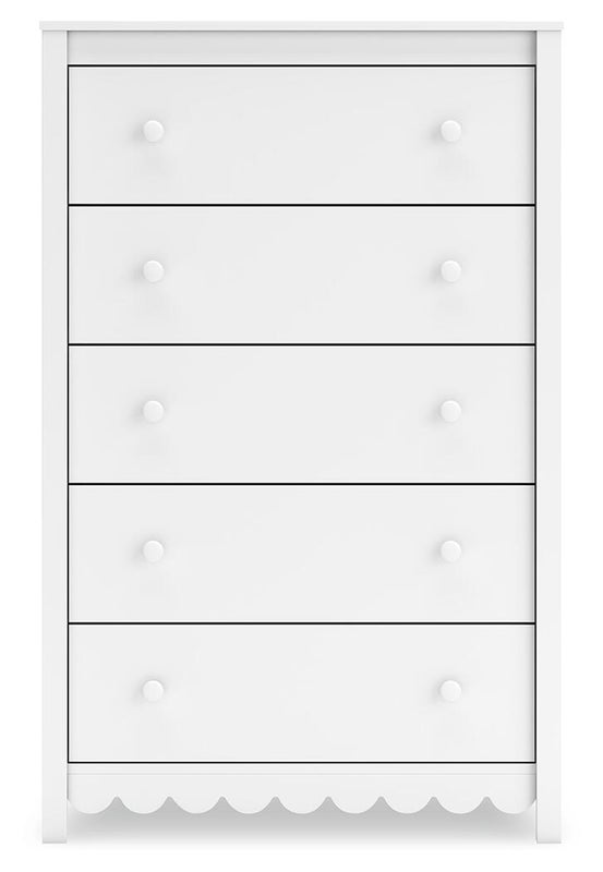 Hallityn 5 Drawer Chest of Drawers, White