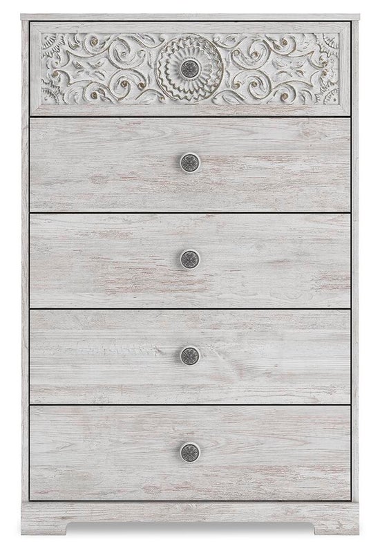 Paxberry 5 Drawer Chest of Drawers, Whitewash